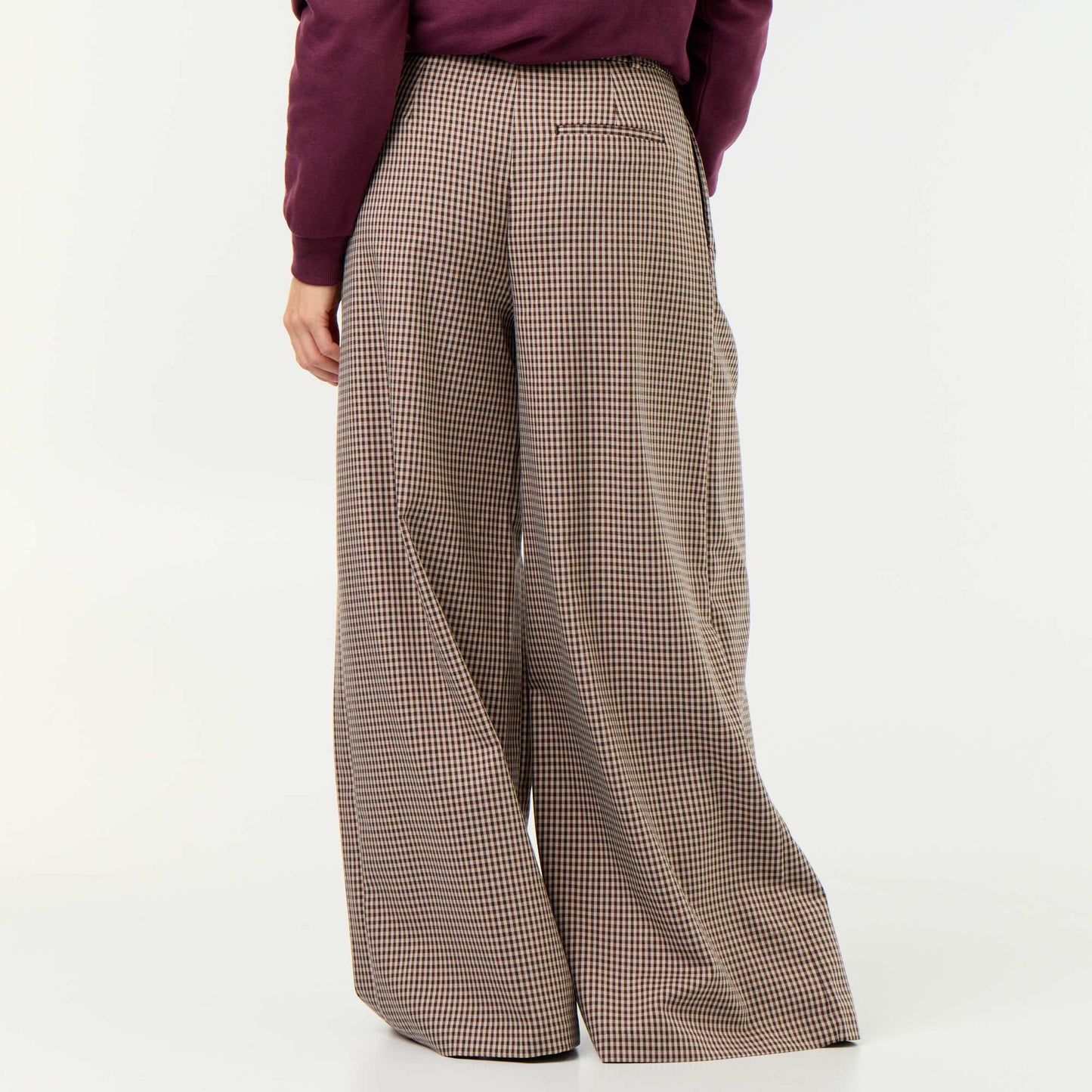 High-waisted wide-leg pants BROWN