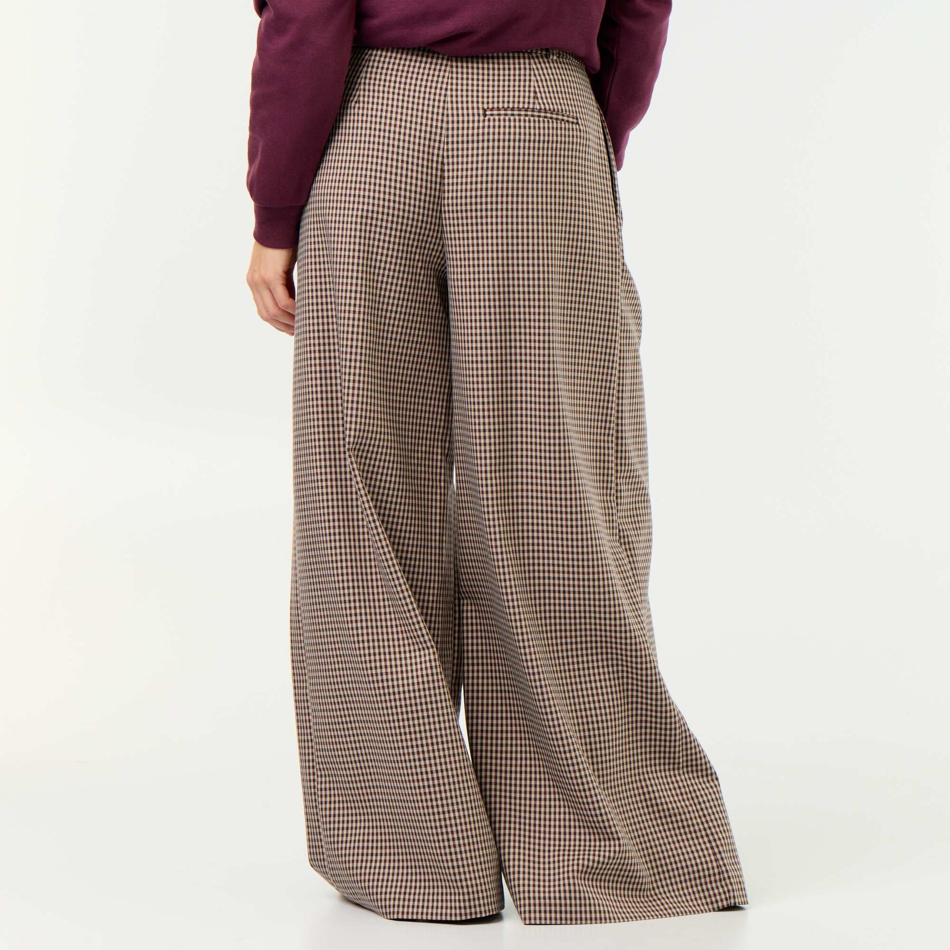 High-waisted wide-leg pants BROWN
