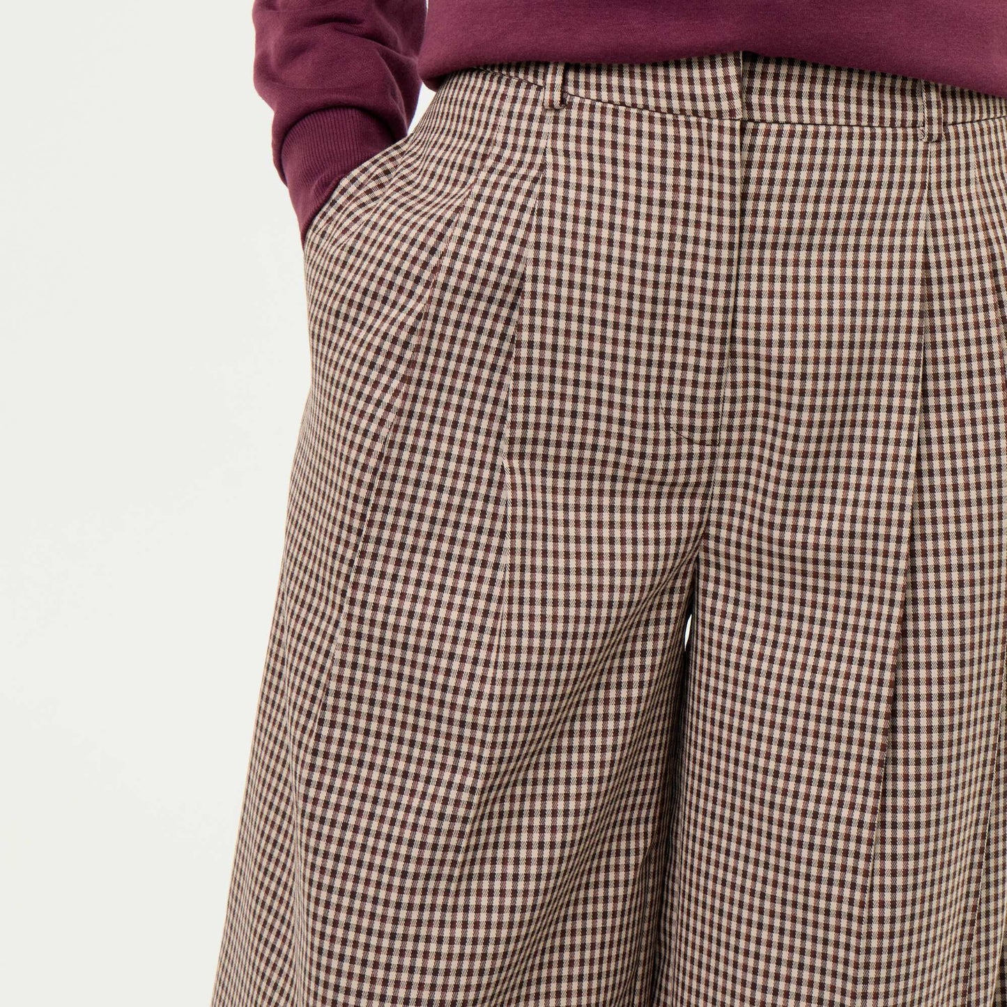 High-waisted wide-leg pants BROWN