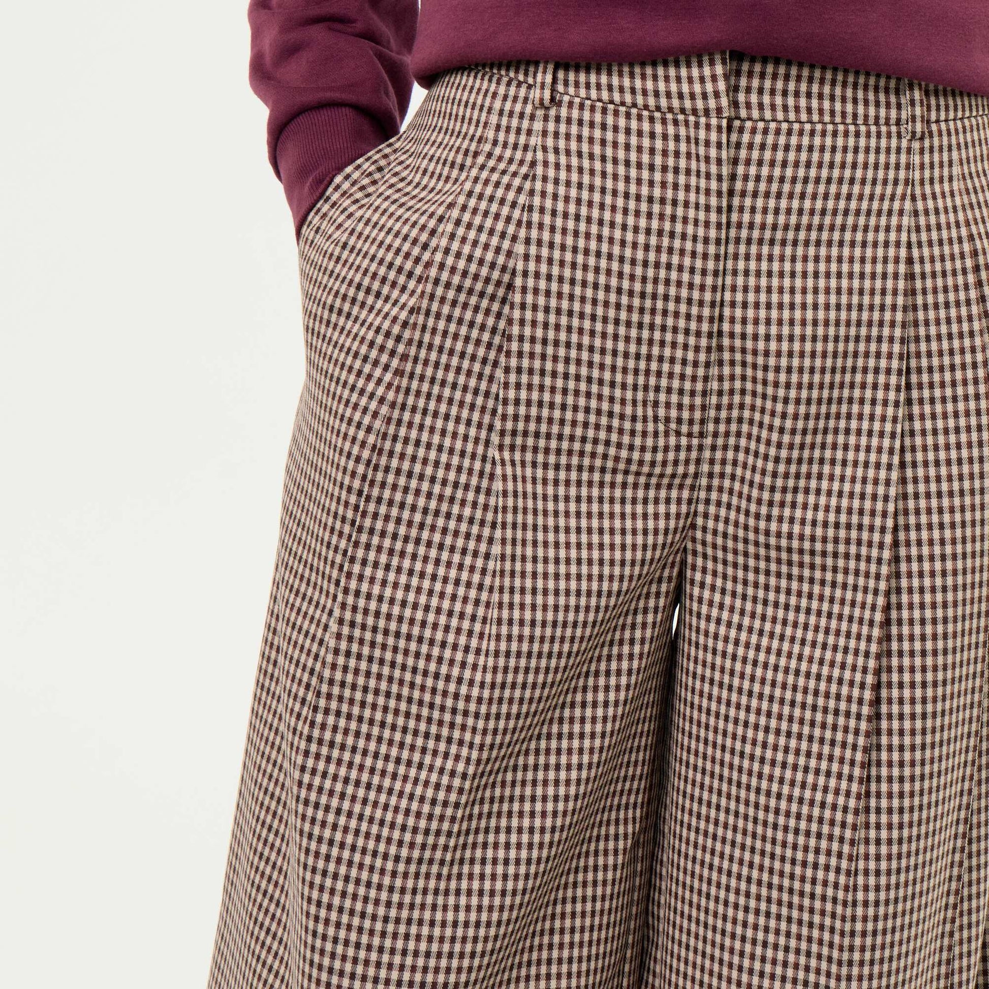 High-waisted wide-leg pants BROWN