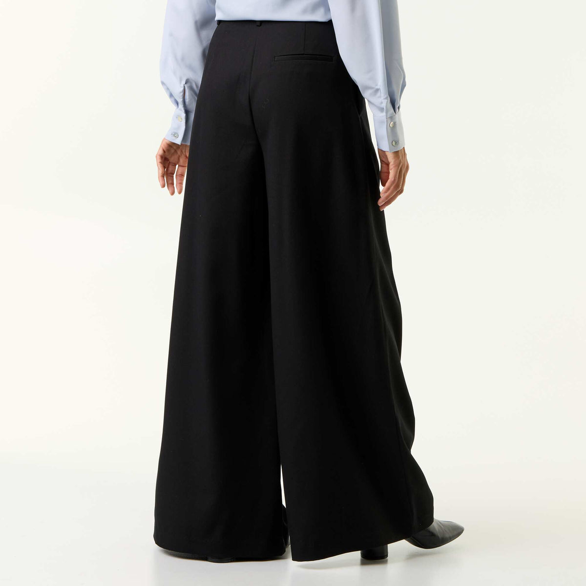 High-waisted wide-leg pants BLACK