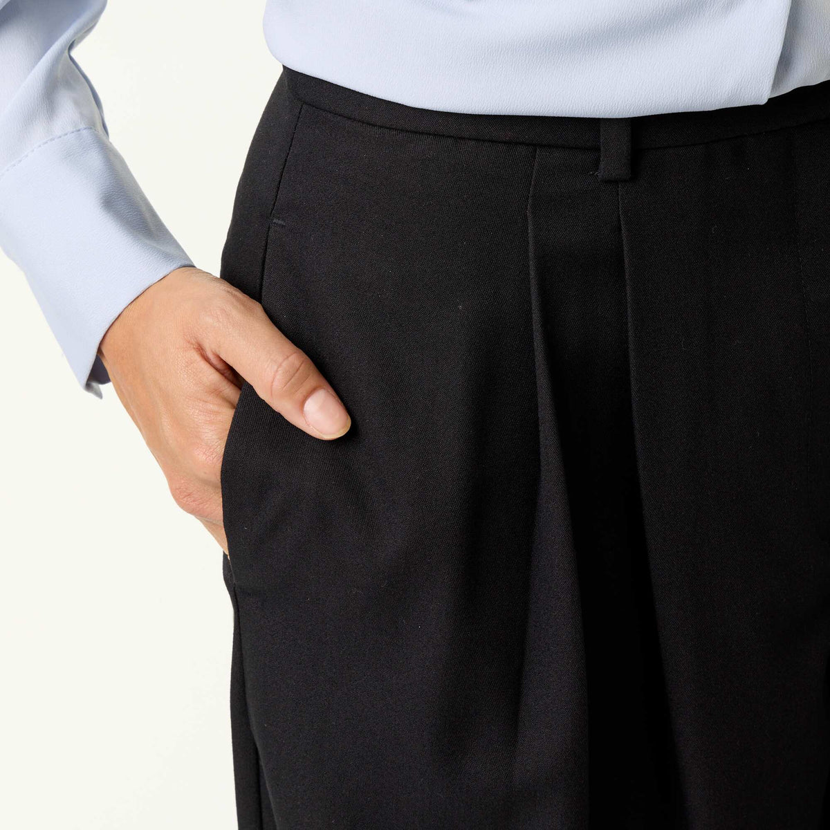 High-waisted wide-leg pants BLACK