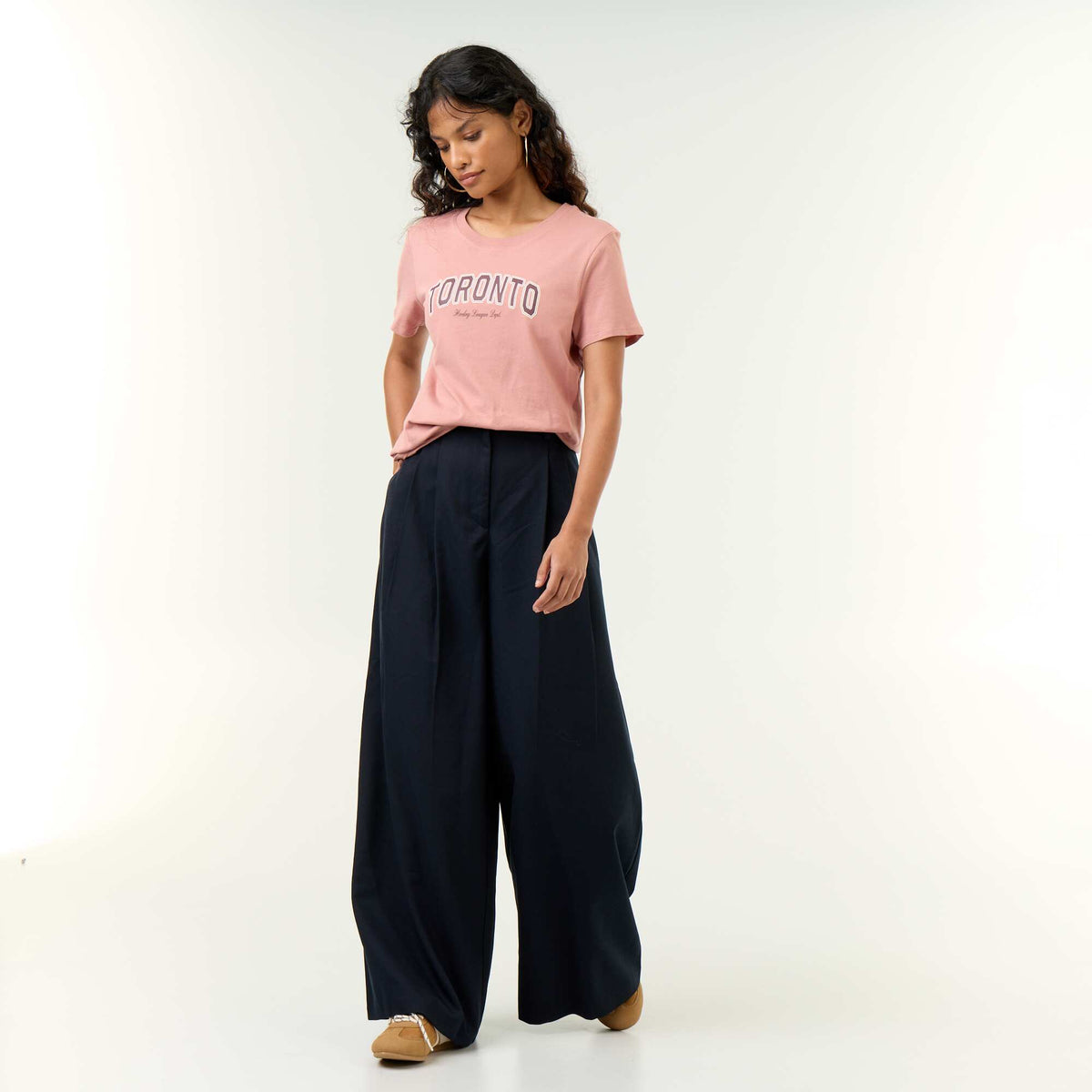 High-waisted wide-leg pants BLUE