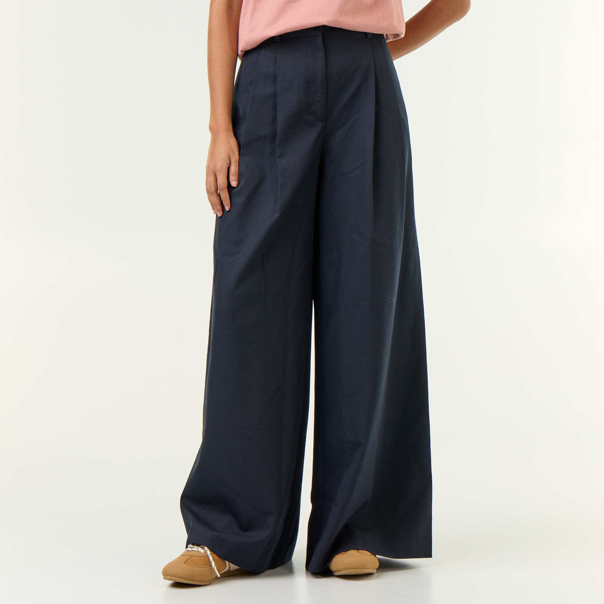 High-waisted wide-leg pants BLUE