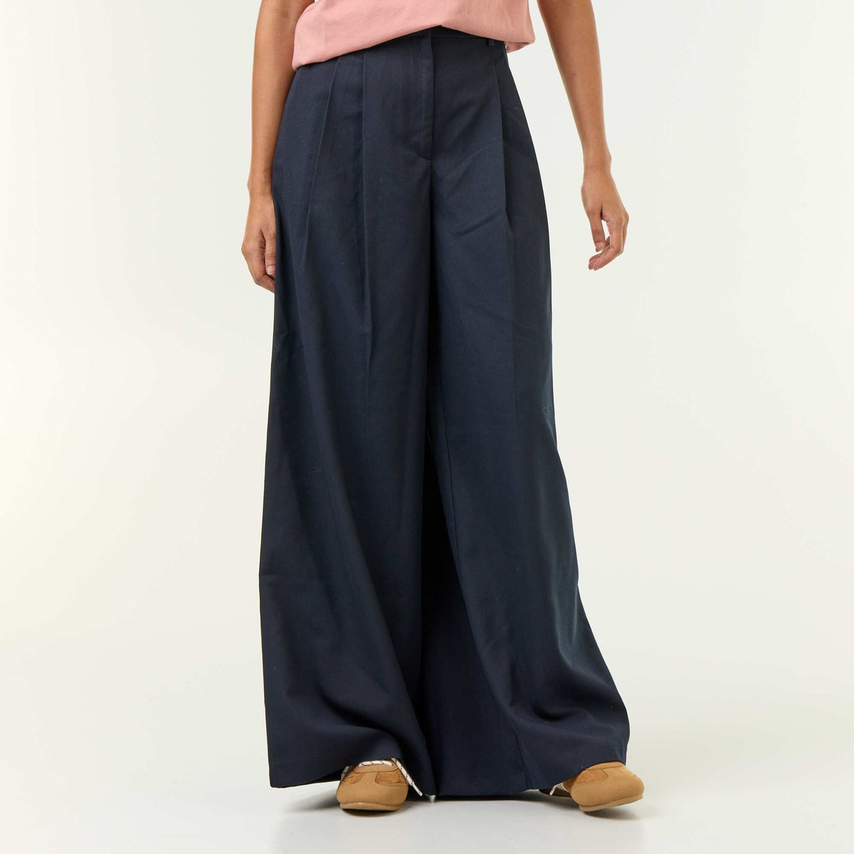 High-waisted wide-leg pants BLUE