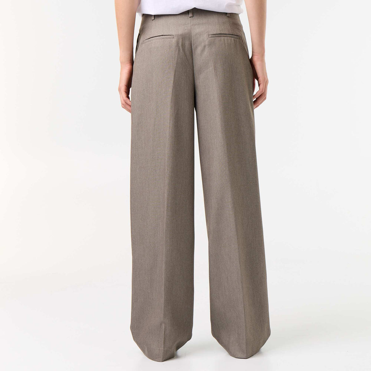 High-waisted wide-leg pants KHAKI
