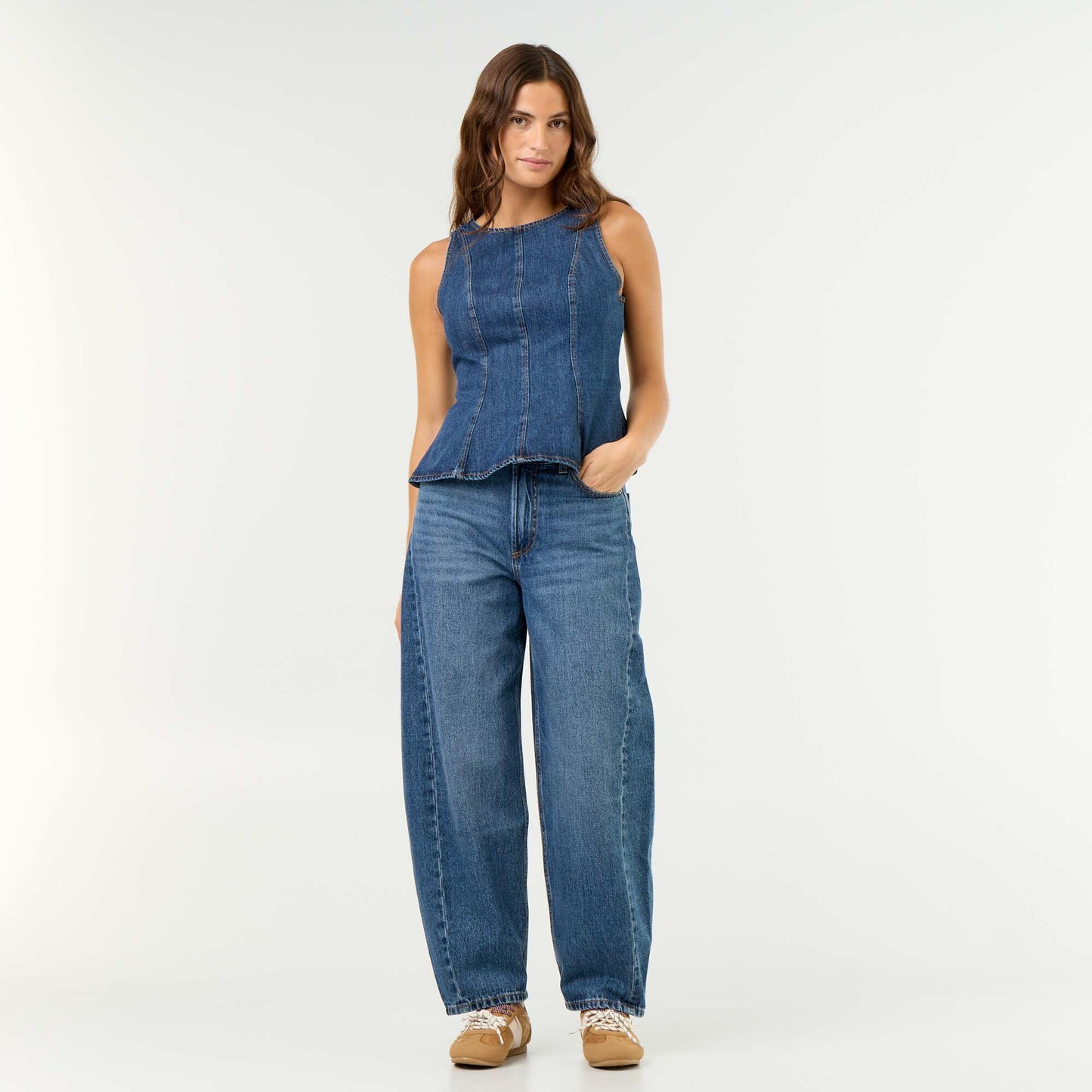 High-Waisted Wide-Leg Jeans BLUE