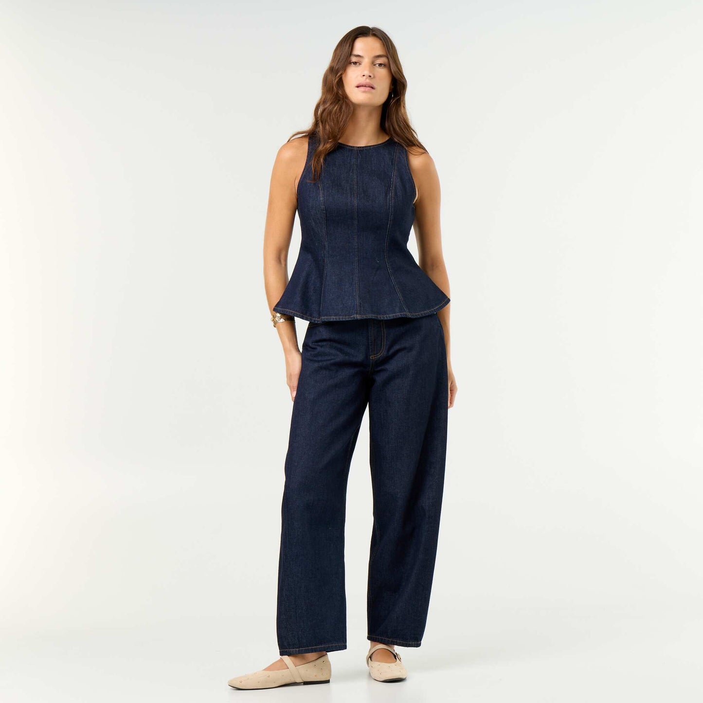 High-Waisted Wide-Leg Jeans BLUE