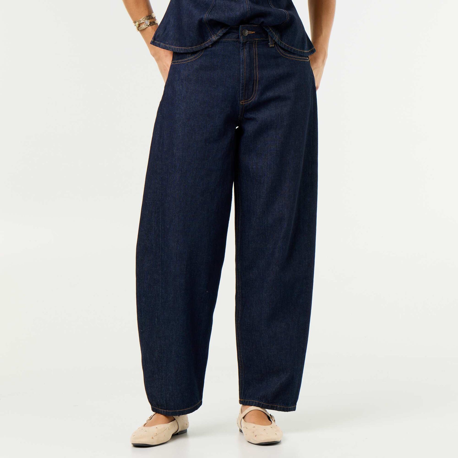 High-Waisted Wide-Leg Jeans BLUE