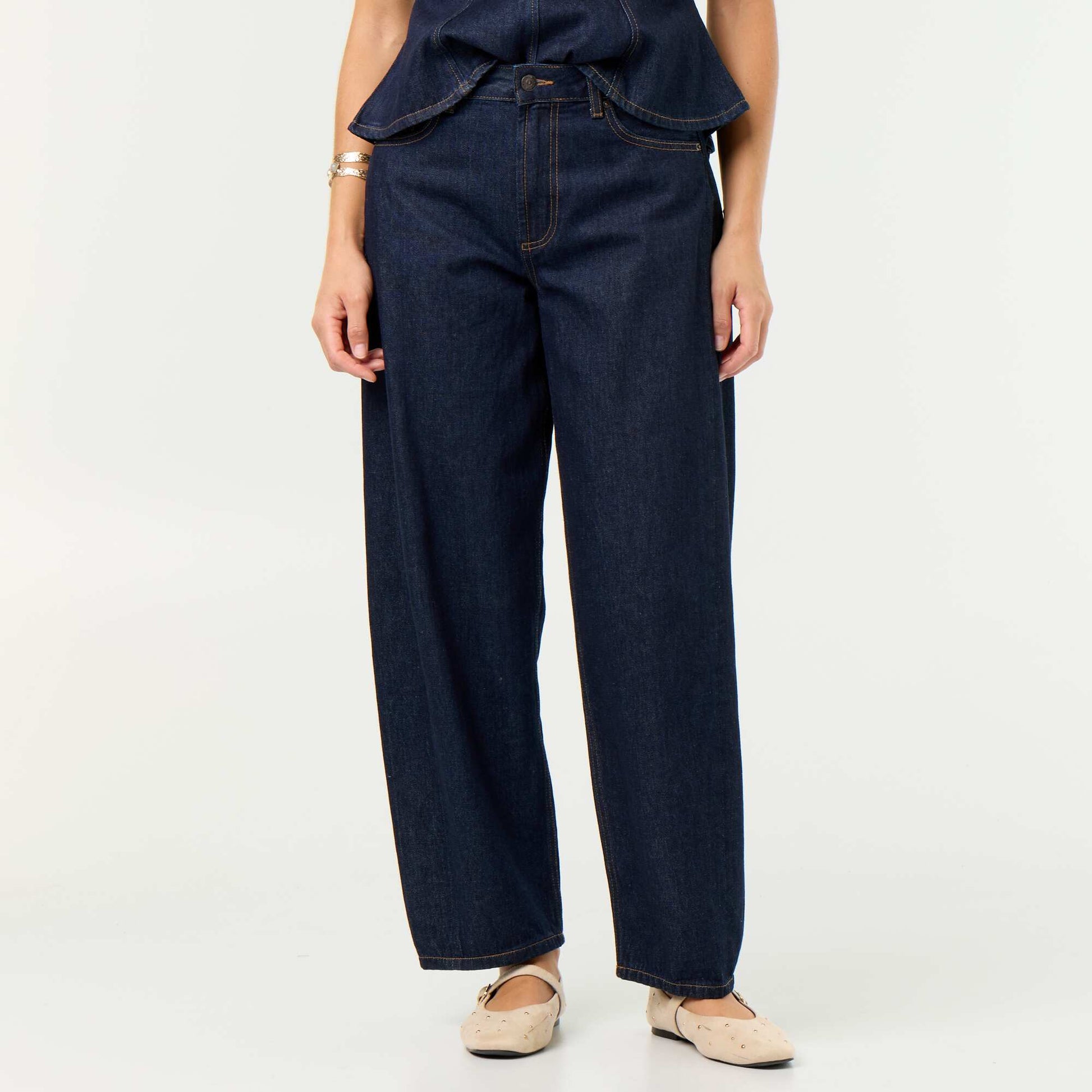 High-Waisted Wide-Leg Jeans BLUE