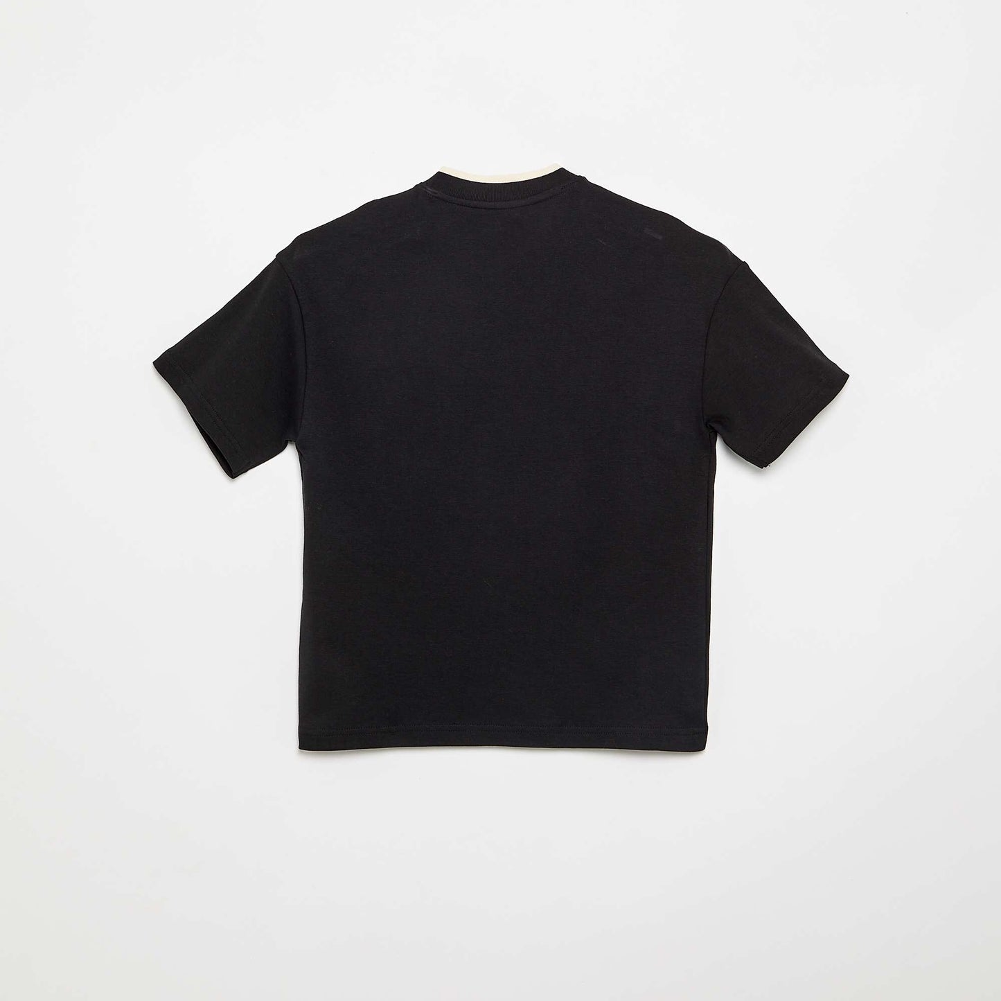 Short-sleeved V-neck T-shirt BLACK
