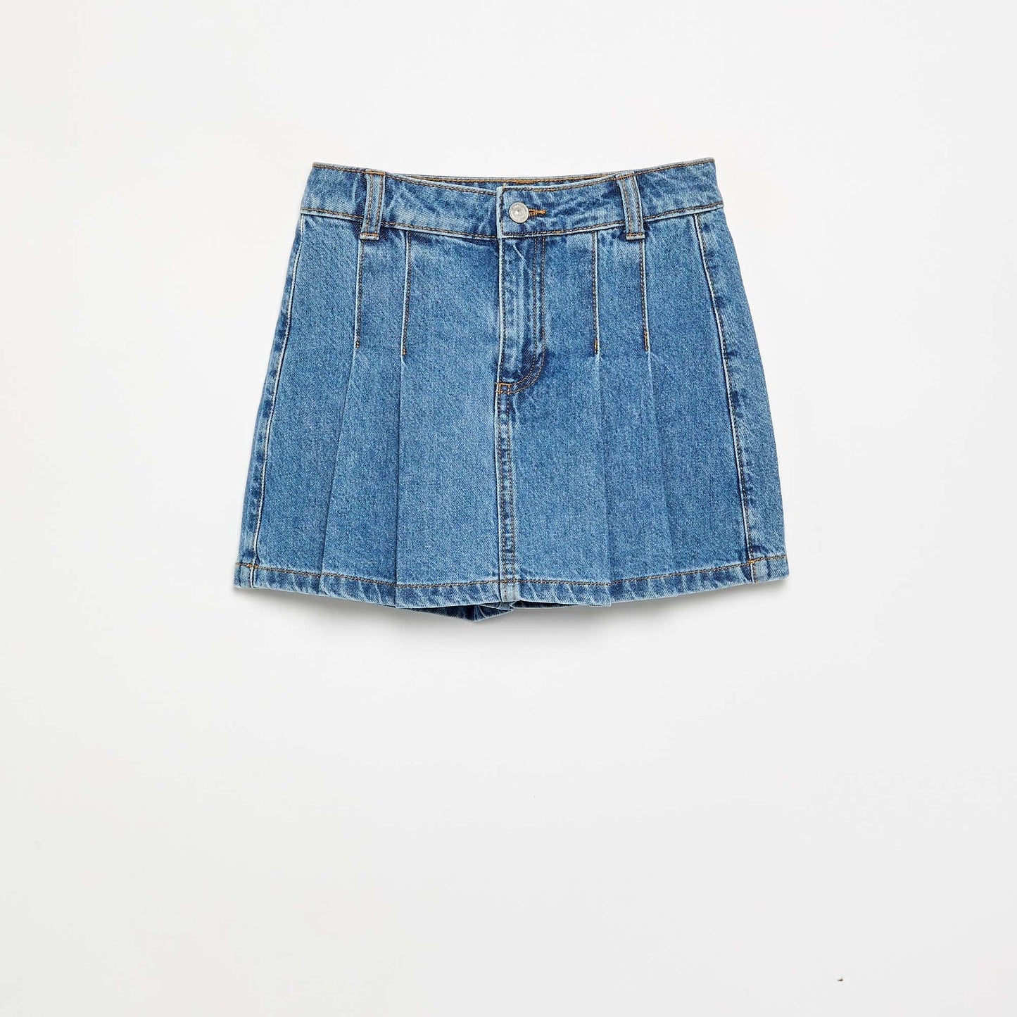 Short denim skort BLUE