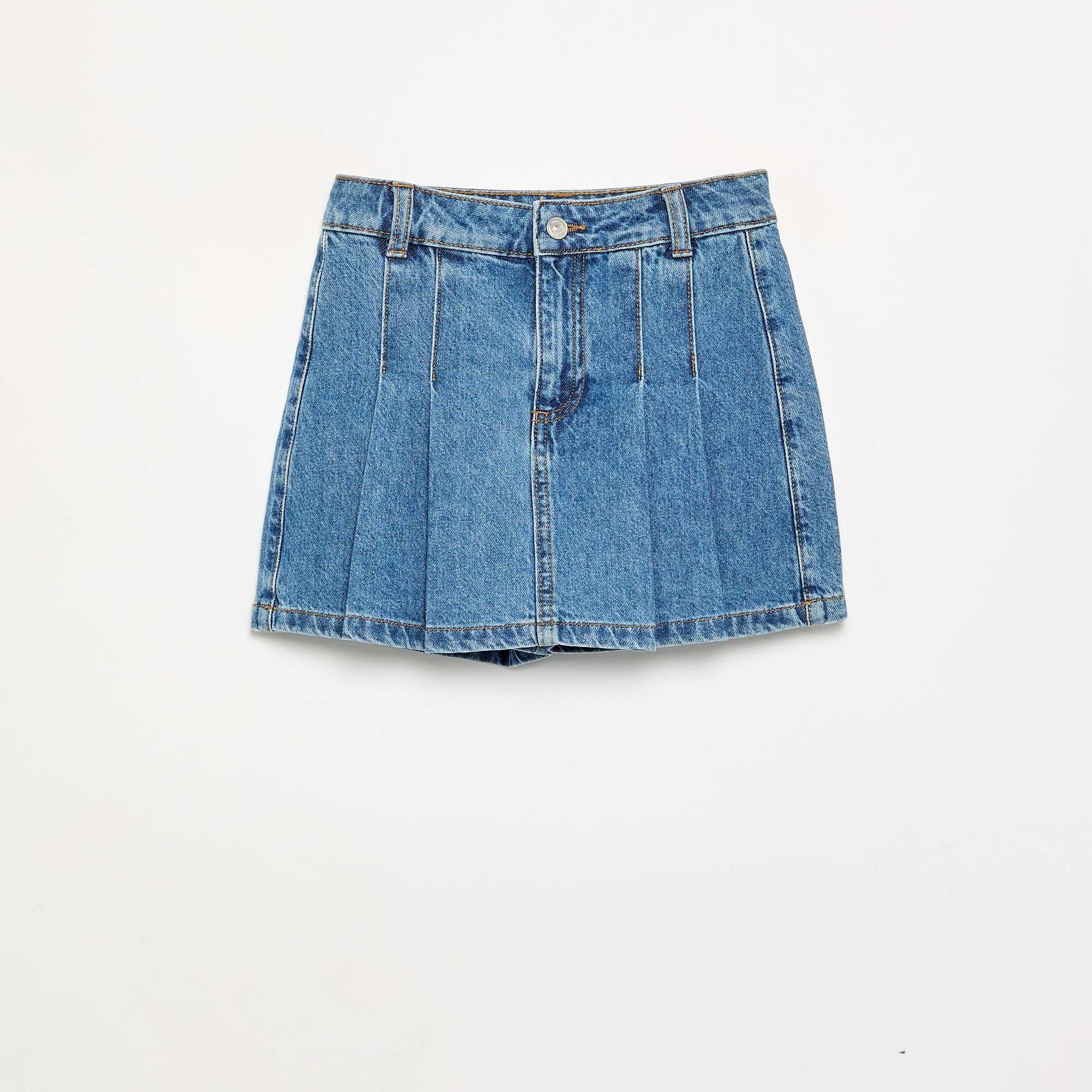 Short denim skort BLUE