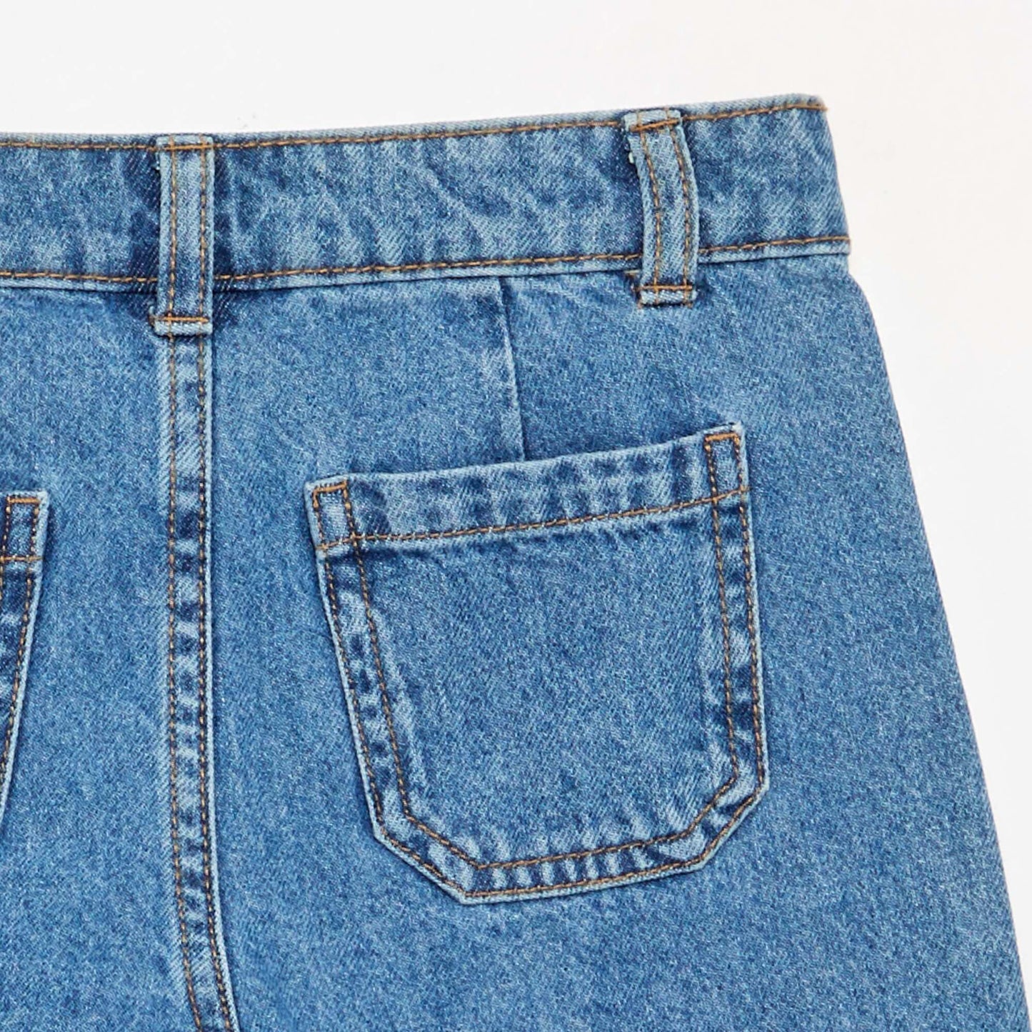 Short denim skort BLUE
