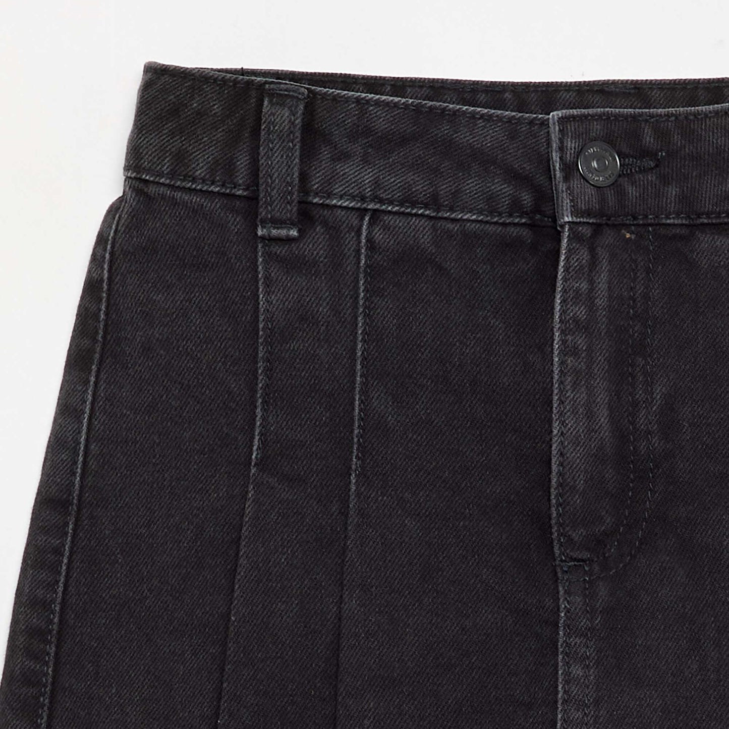 Short denim skort BLACK