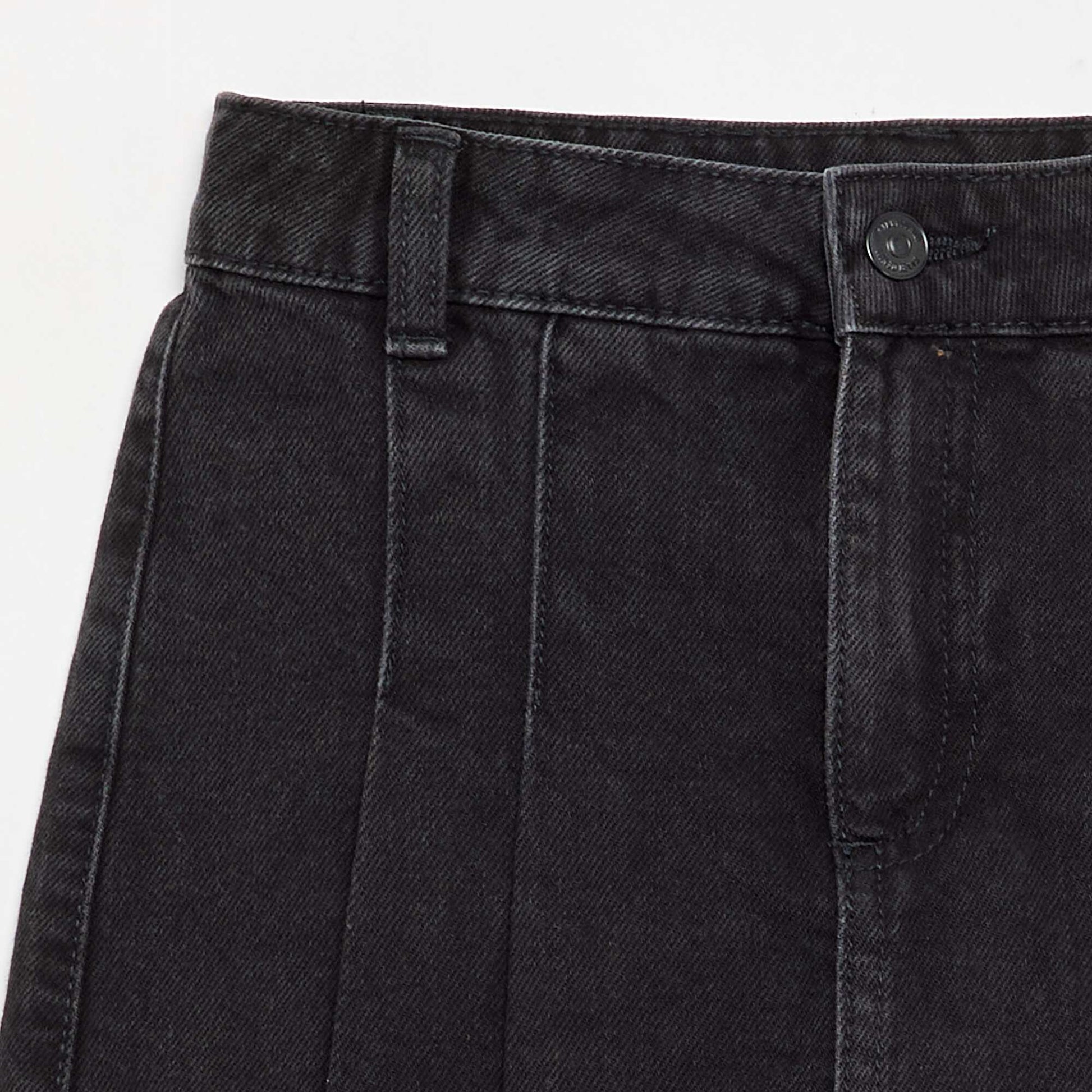 Short denim skort BLACK