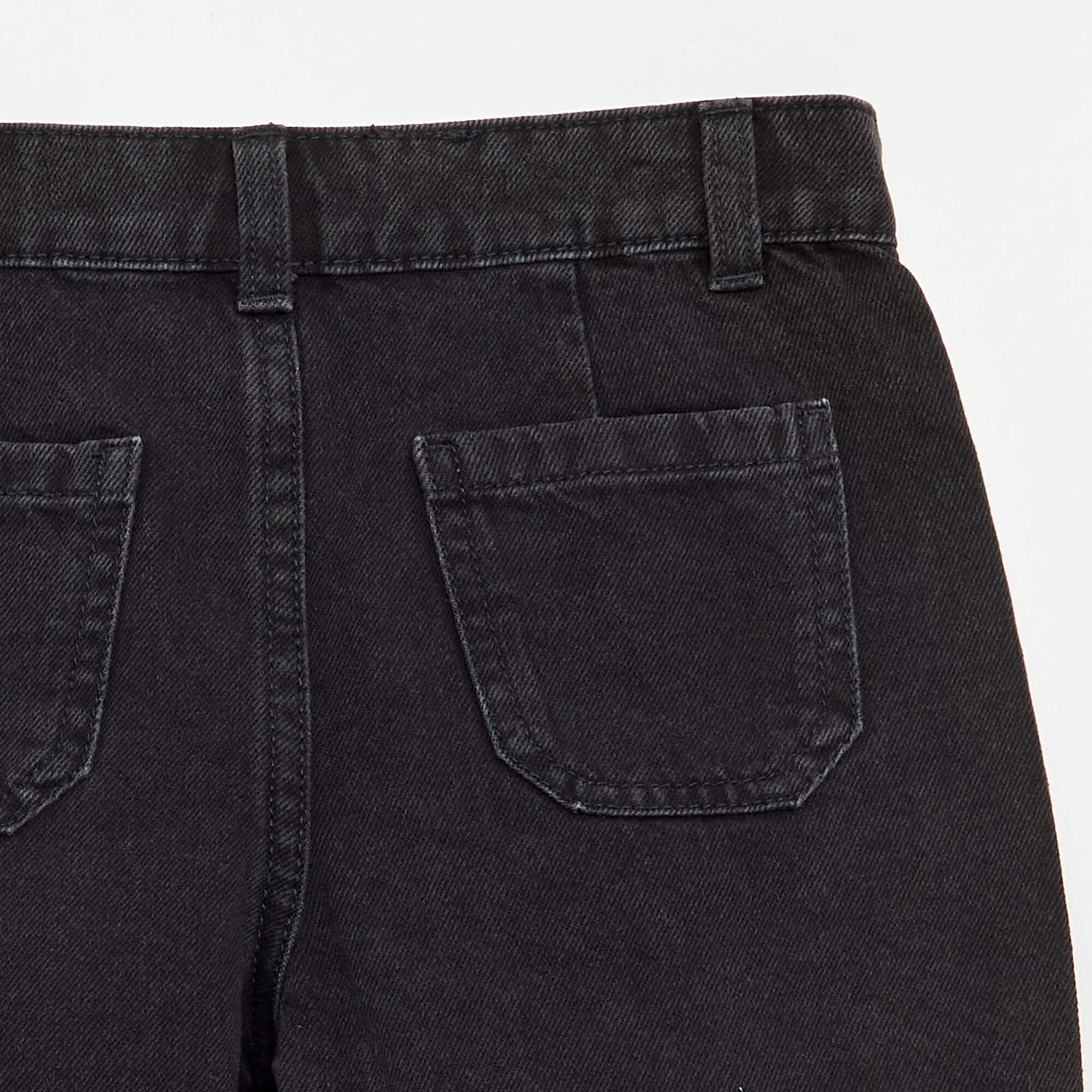 Short denim skort BLACK