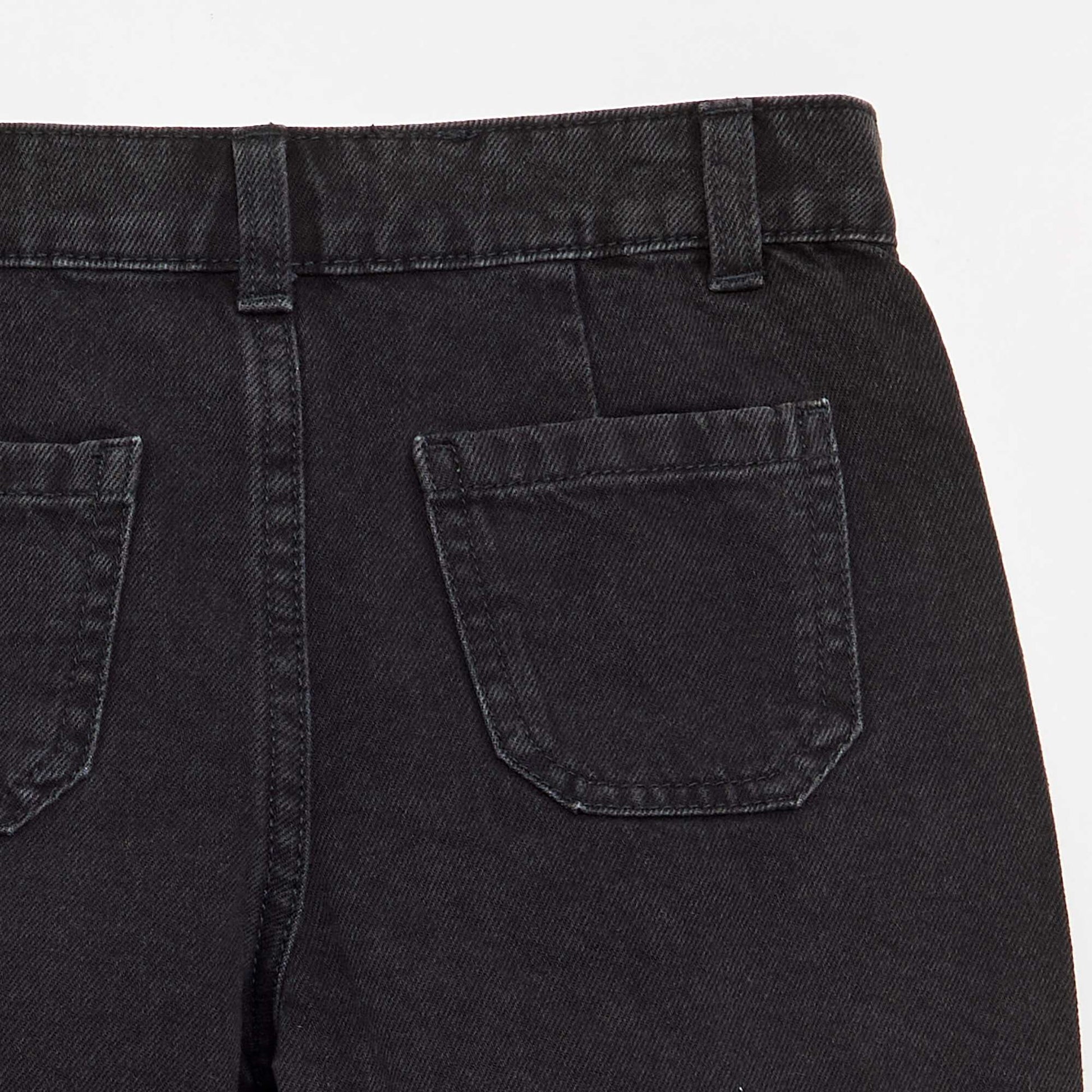Short denim skort BLACK