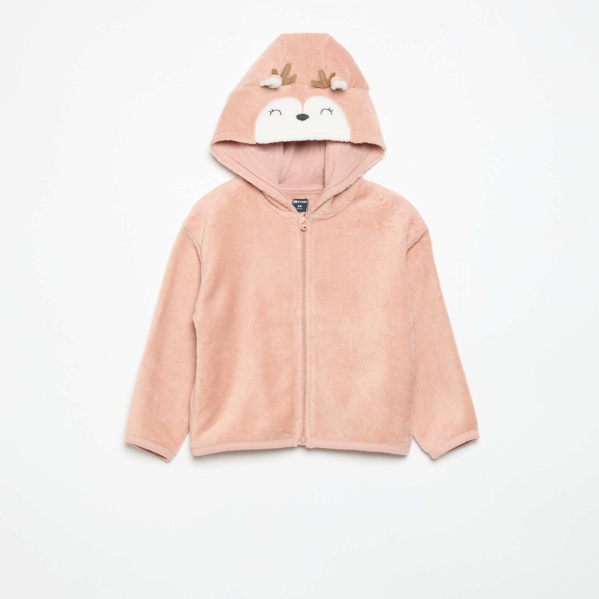 Fleece Pyjama Set with Animated Hood - 2 Pieces PINK
