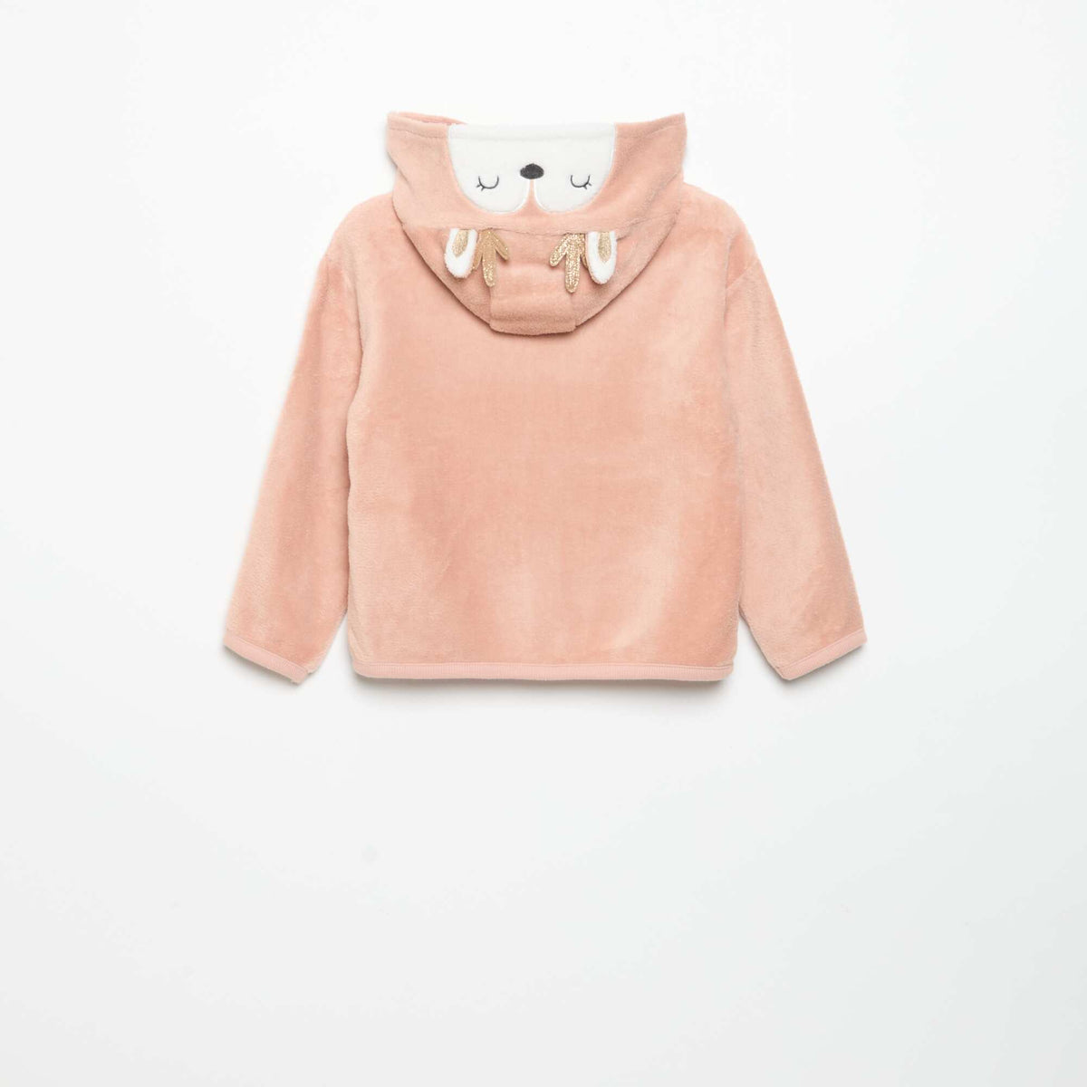 Fleece Pyjama Set with Animated Hood - 2 Pieces PINK