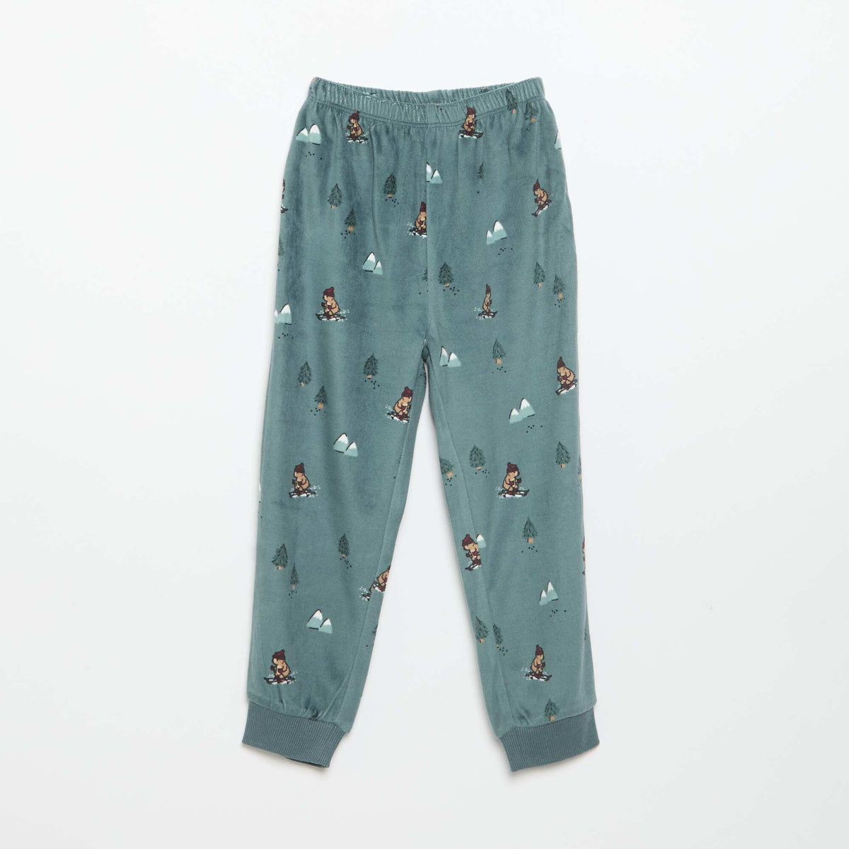 Fleece Pyjama Set with Animated Hood - 2 Pieces BLUE