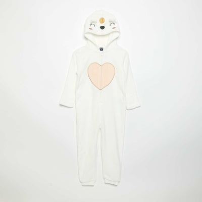 Fleece Unicorn Sleepsuit WHITE