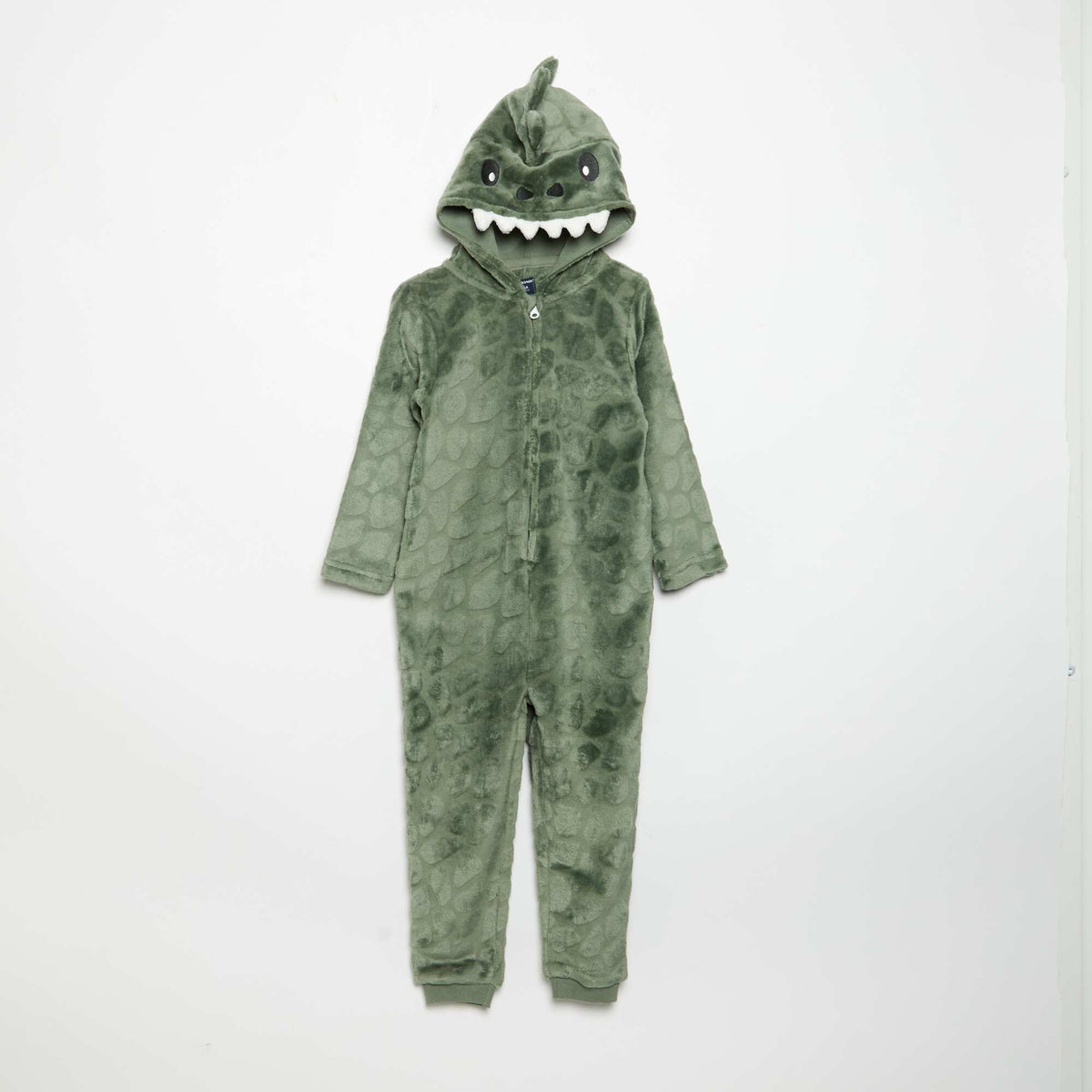 Fleece dinosaur sleepsuit KHAKI