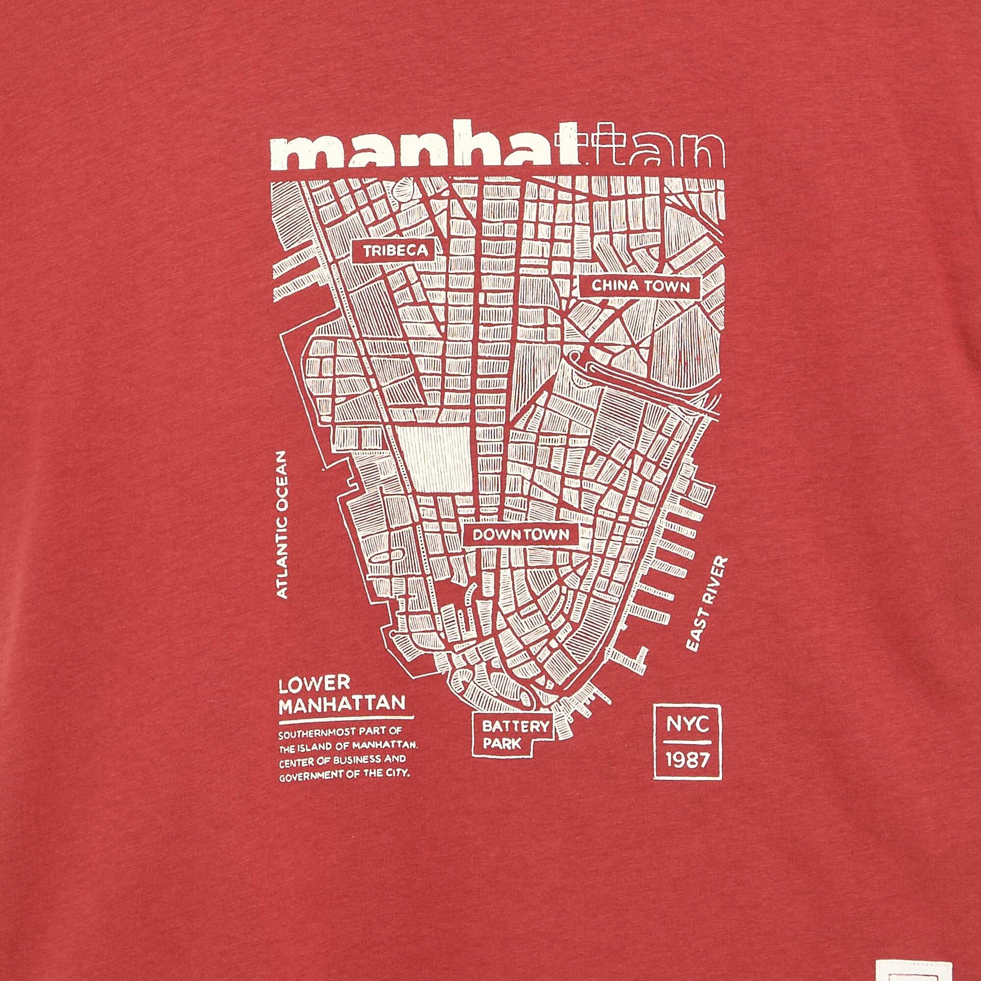 Short-sleeved printed T-shirt RED