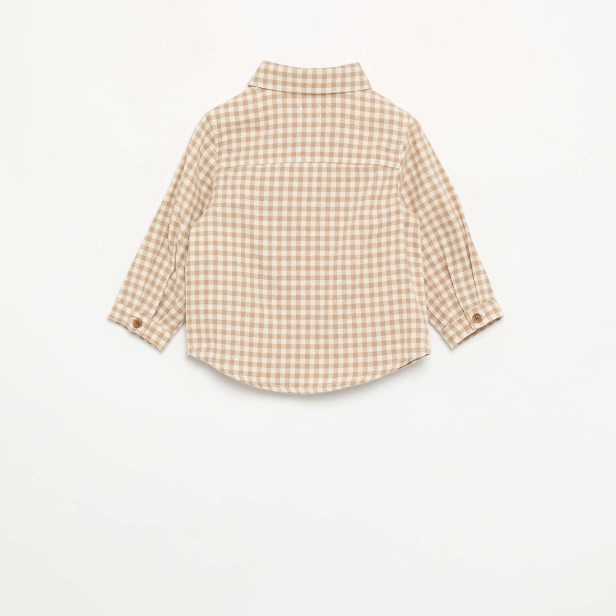 2-piece set - Long Dungarees + Long-sleeved Shirt BEIGE