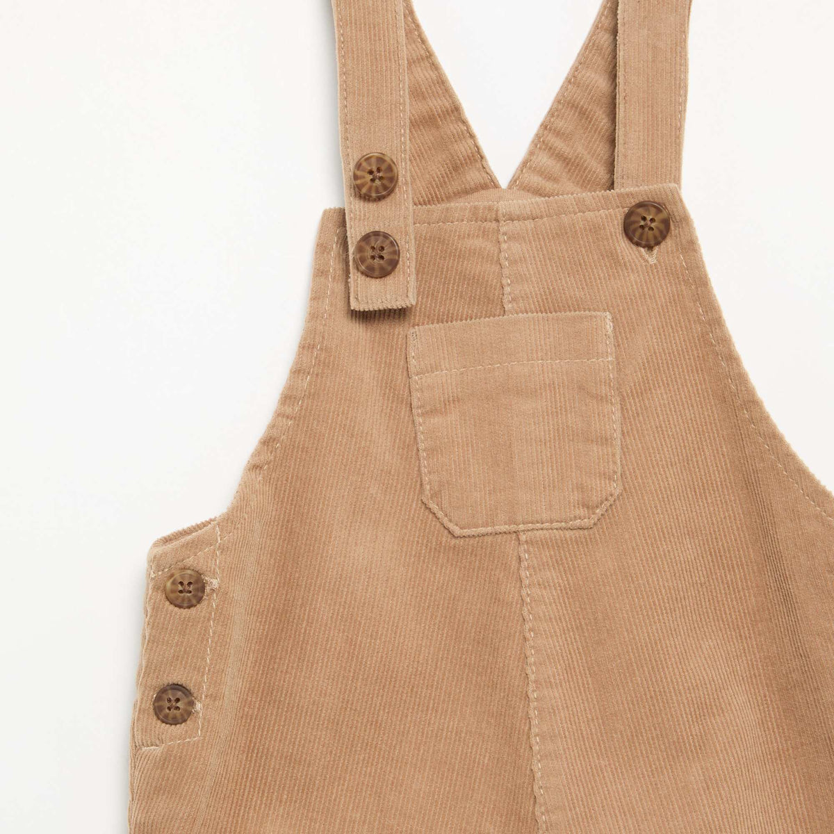 2-piece set - Long Dungarees + Long-sleeved Shirt BEIGE