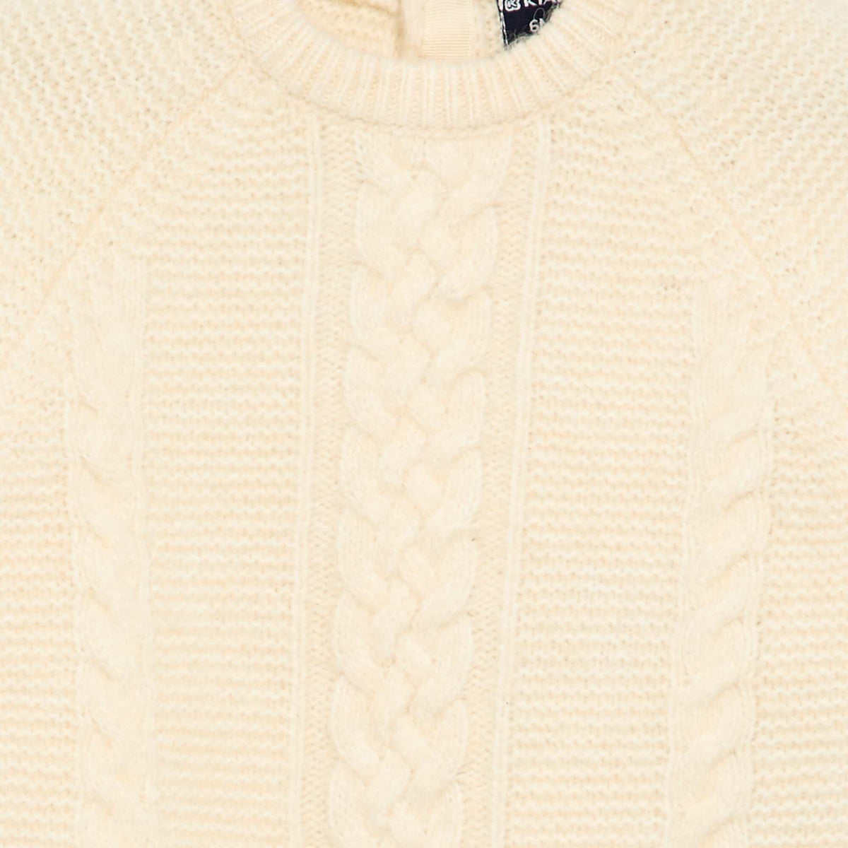 Solid cable knit sweater ECRU