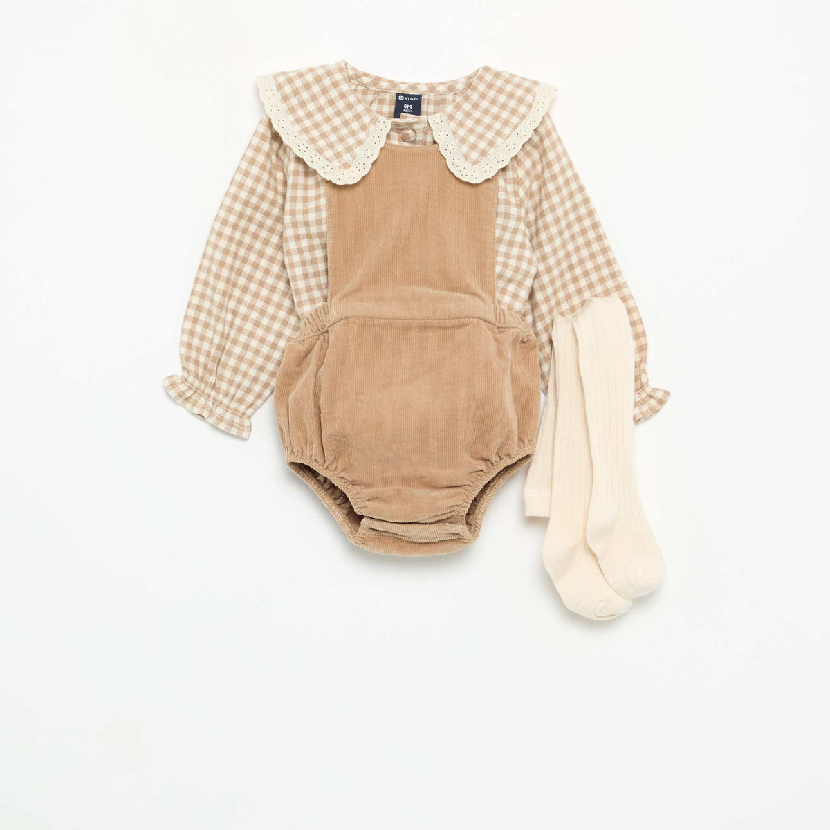 3-piece set - Romper + Blouse + Pair of Tights BEIGE