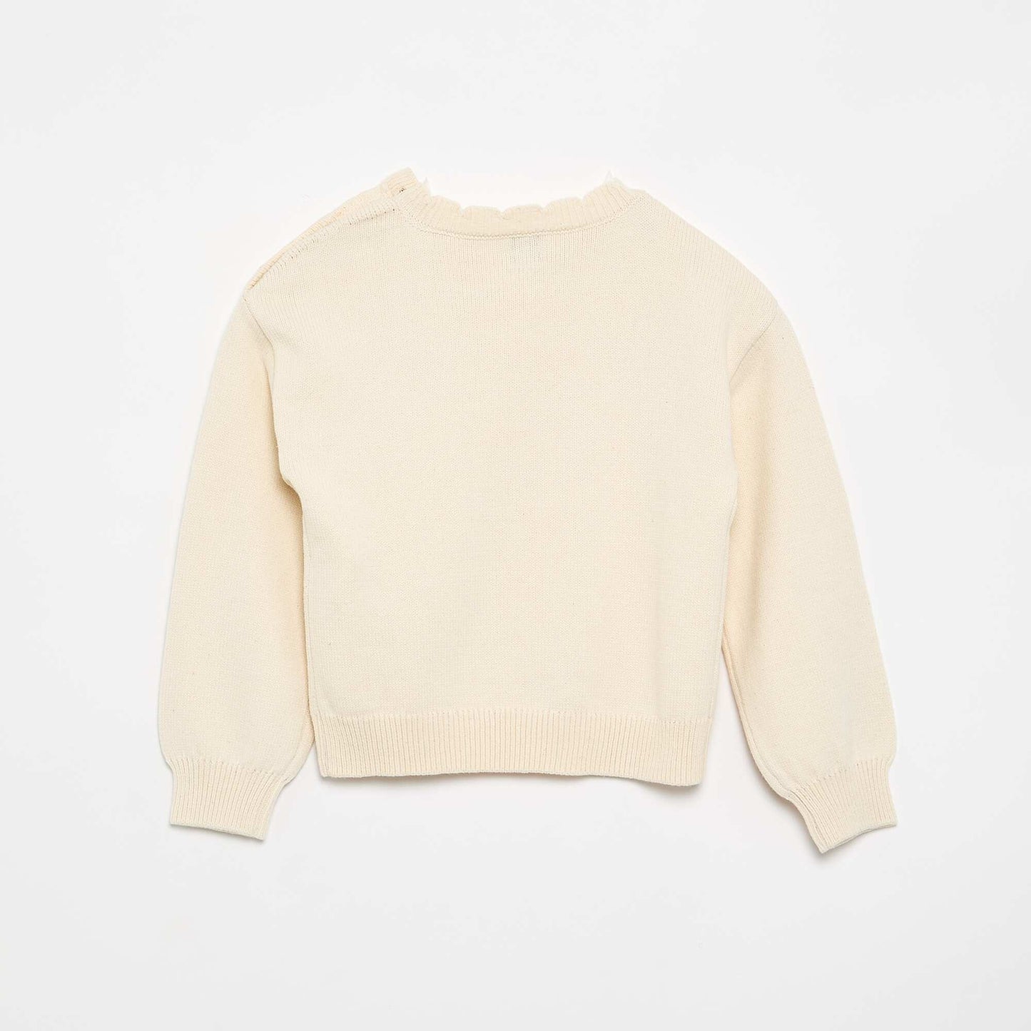 Sweater with shoulder button opening WHITE