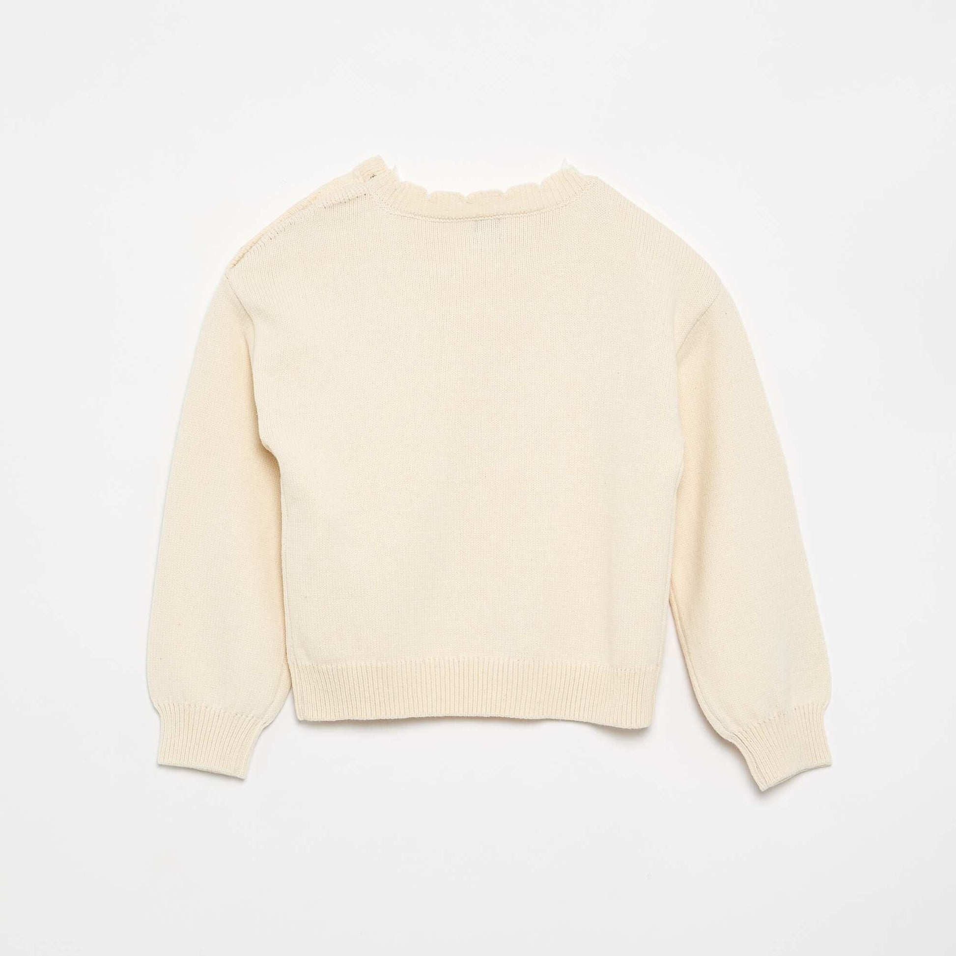 Sweater with shoulder button opening WHITE