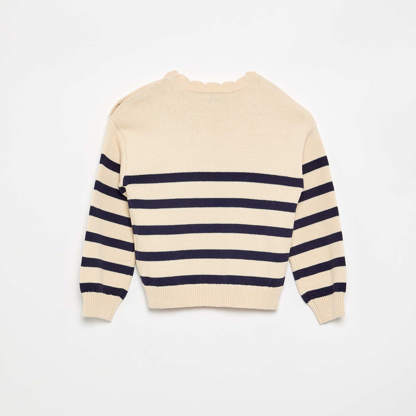 Sweater with shoulder button opening BLUE