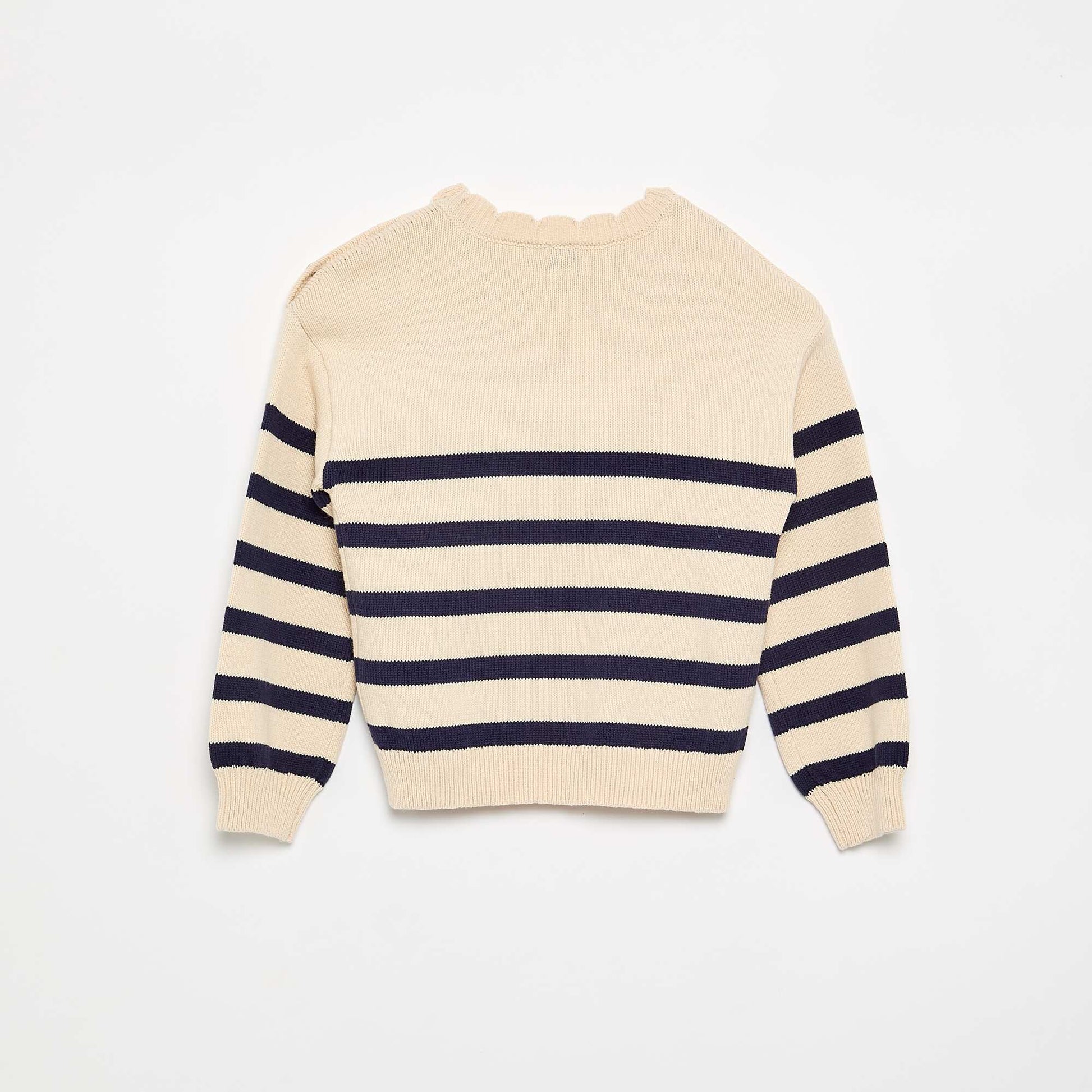 Sweater with shoulder button opening BLUE