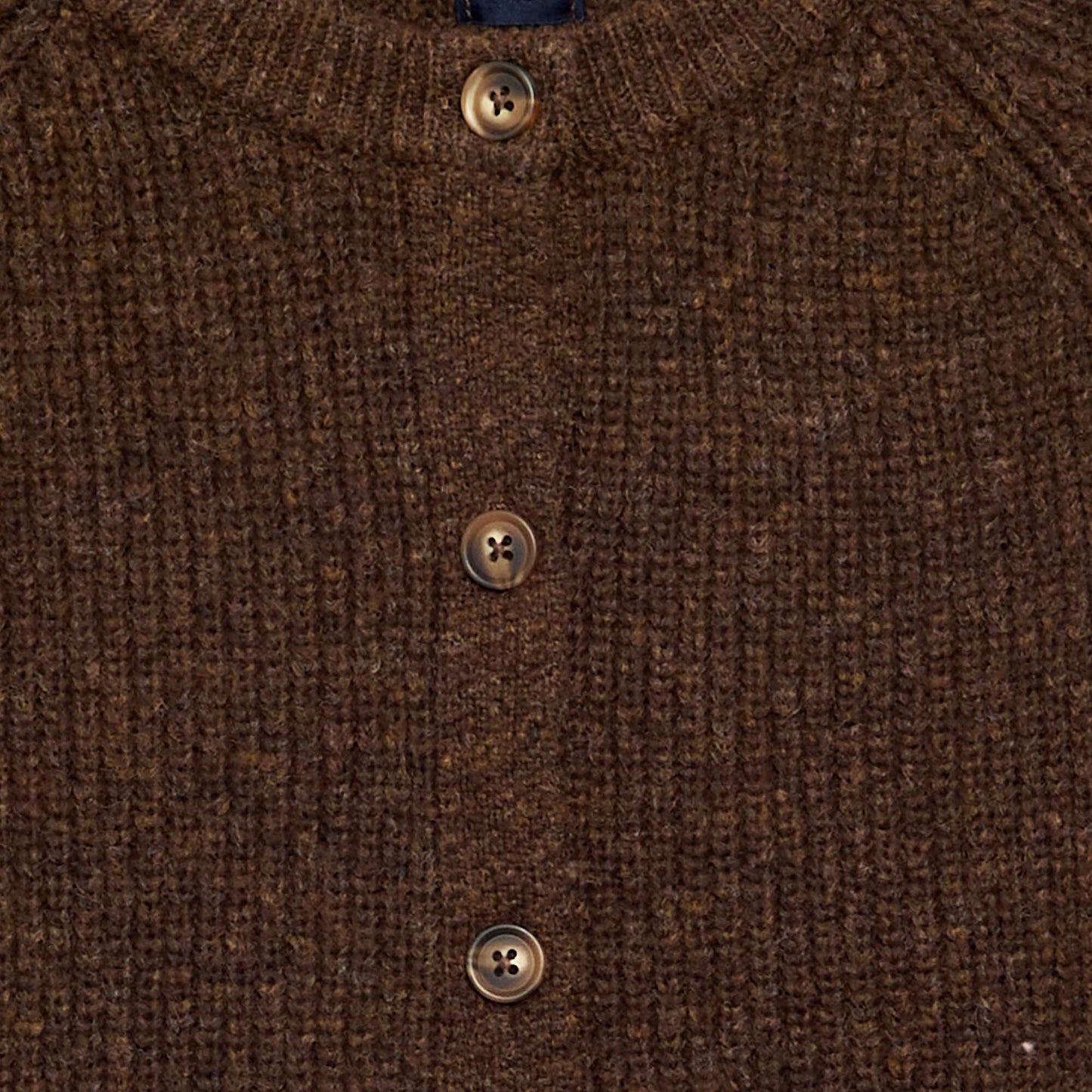Plain Long-Sleeved Cardigan BROWN