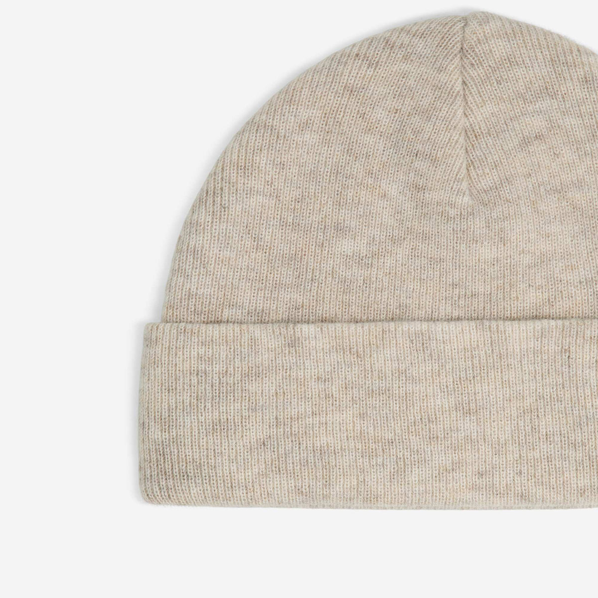 Beanie with front label BEIGE