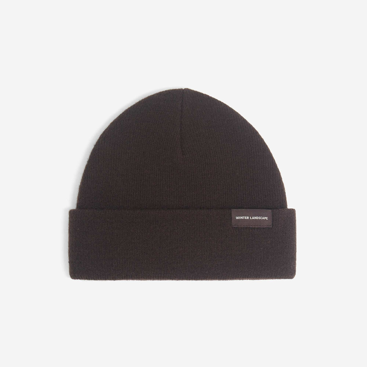 Beanie with front label BROWN