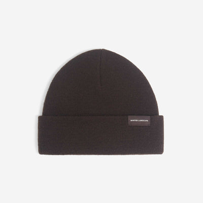 Beanie with front label BROWN