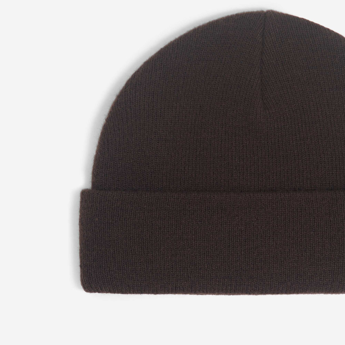 Beanie with front label BROWN