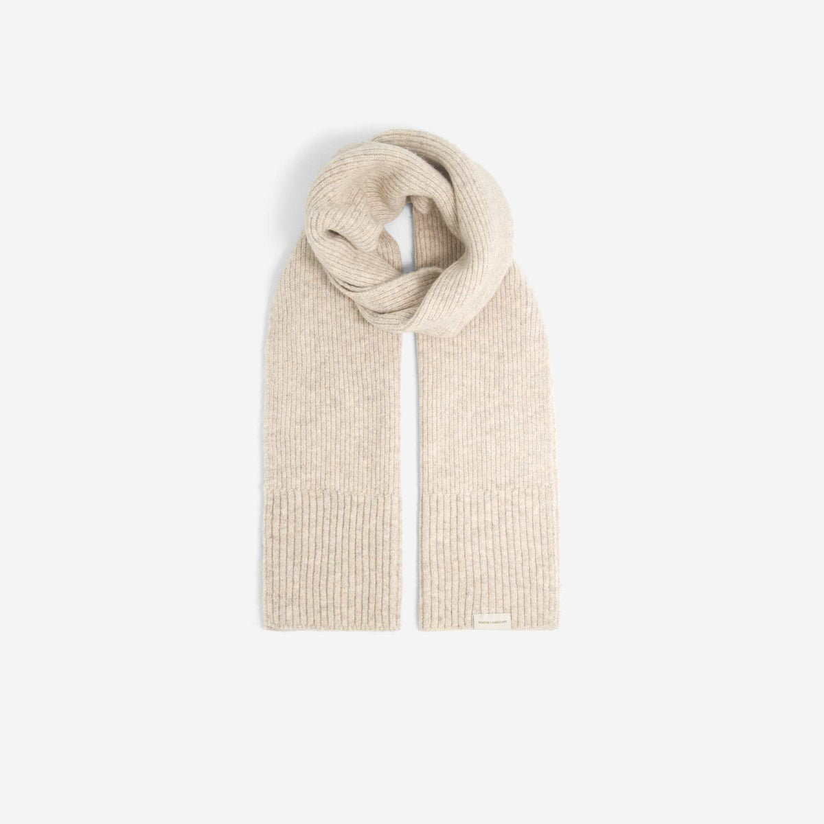Ribbed Knit Scarf BEIGE