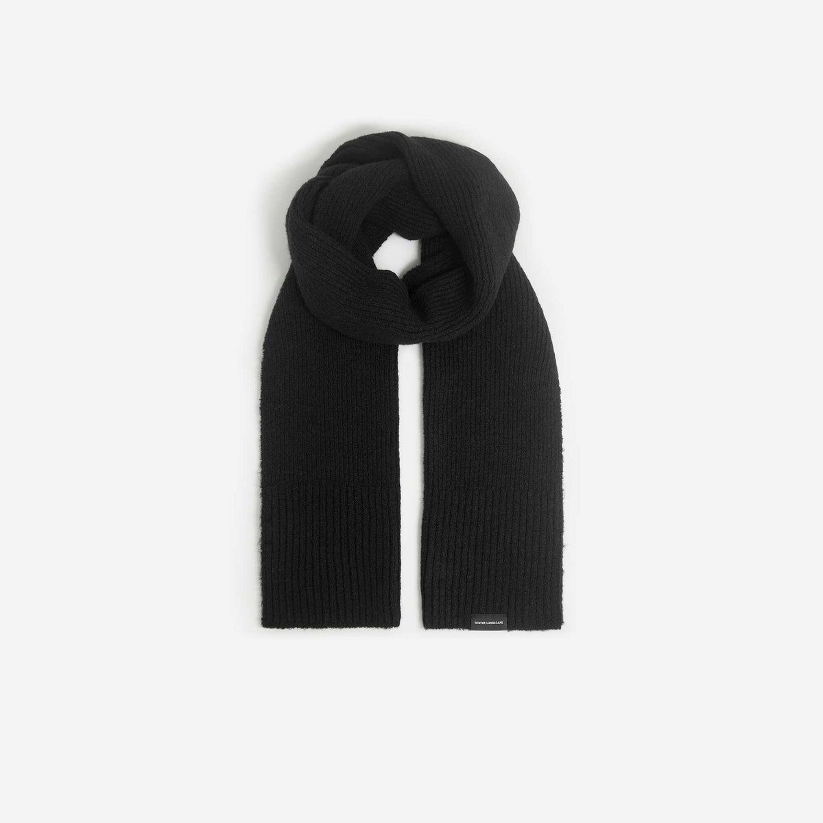 Ribbed Knit Scarf BLACK