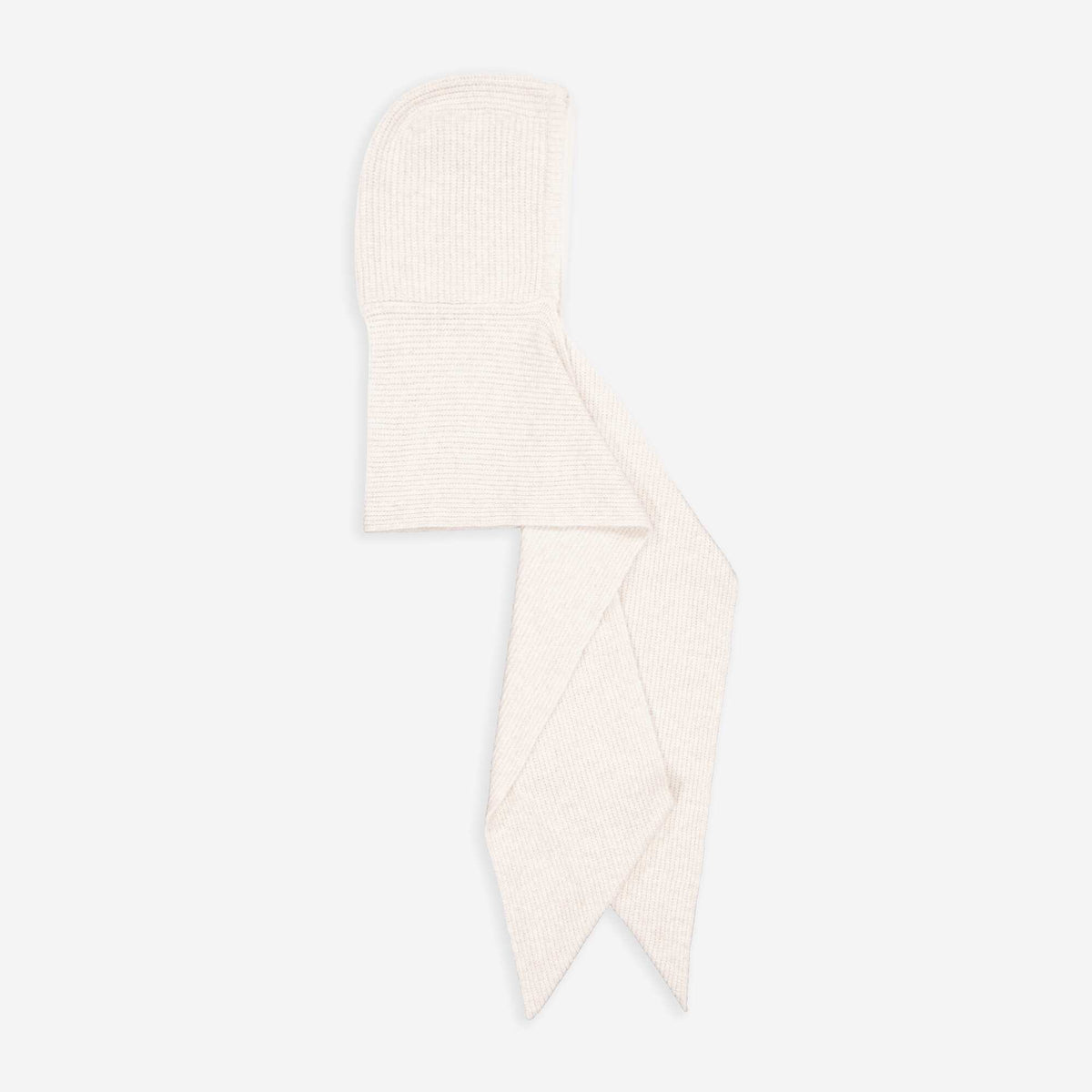 Hooded Ribbed Knit Scarf BEIGE