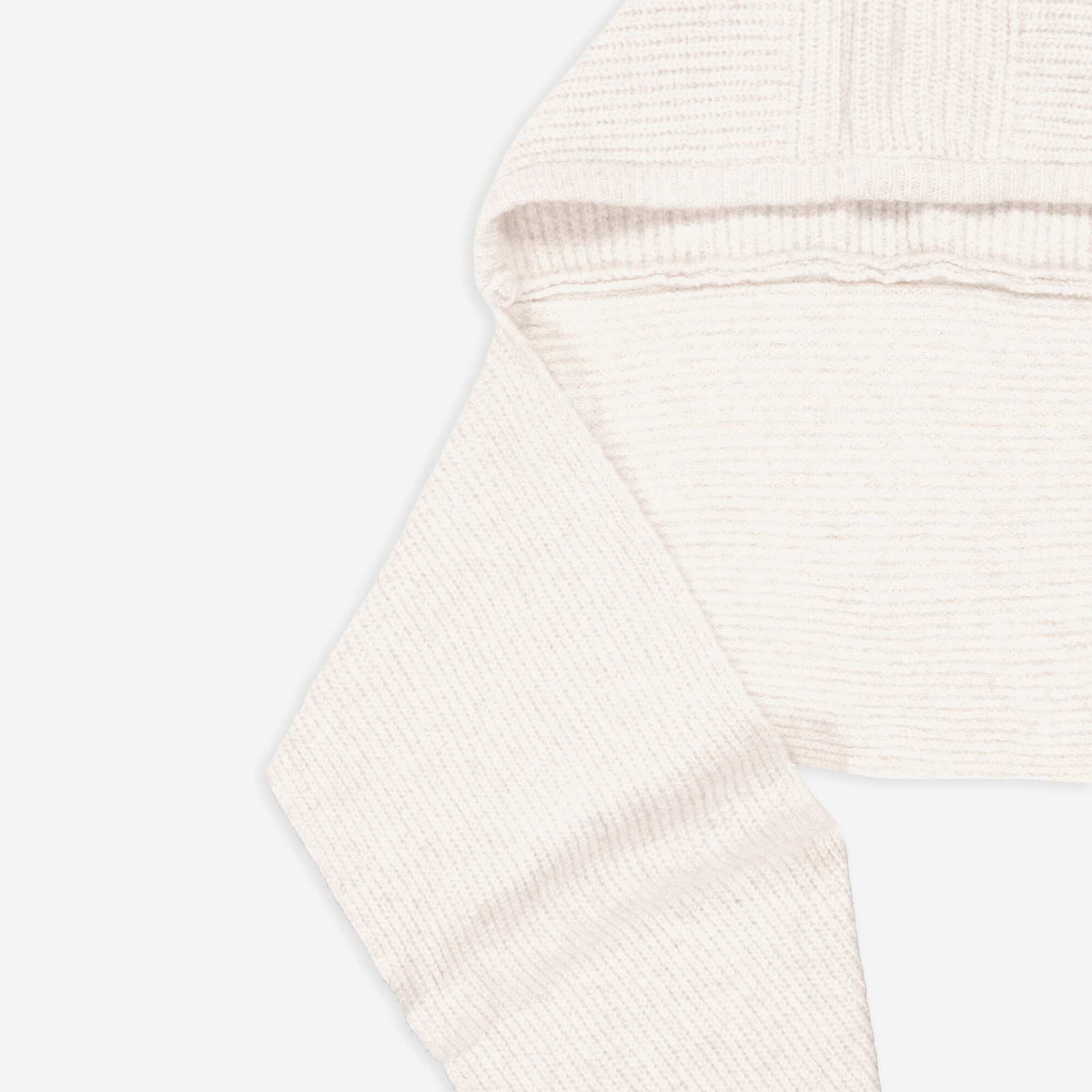 Hooded Ribbed Knit Scarf BEIGE