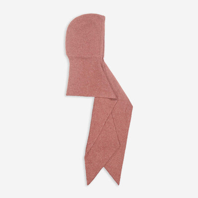Hooded Ribbed Knit Scarf RED