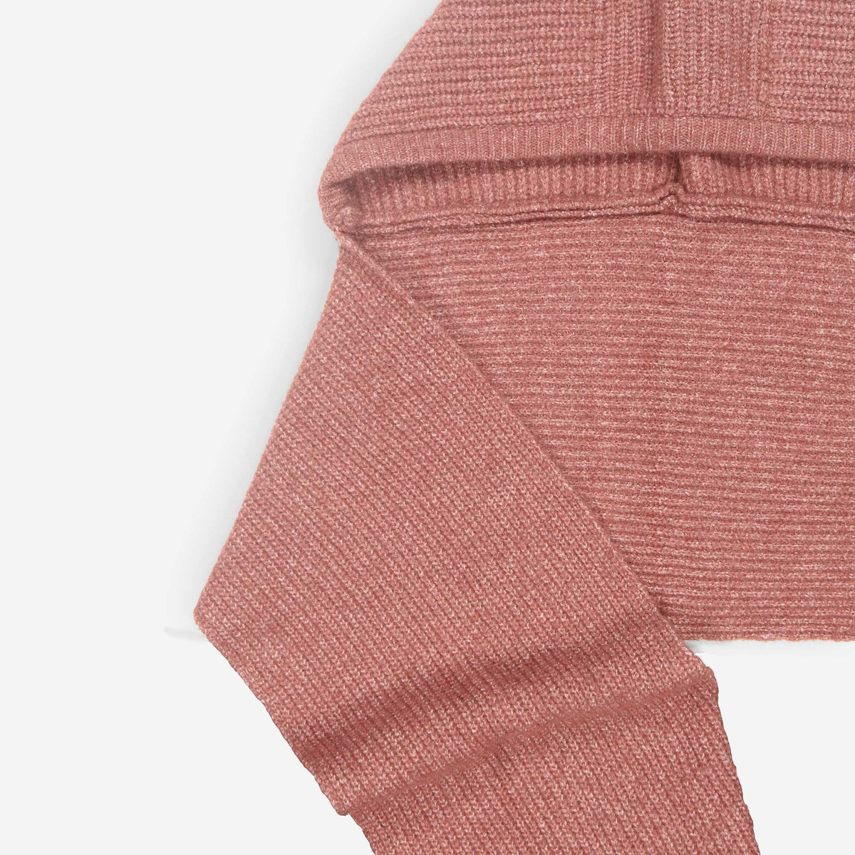 Hooded Ribbed Knit Scarf RED