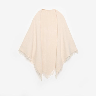 Solid Open Poncho BEIGE