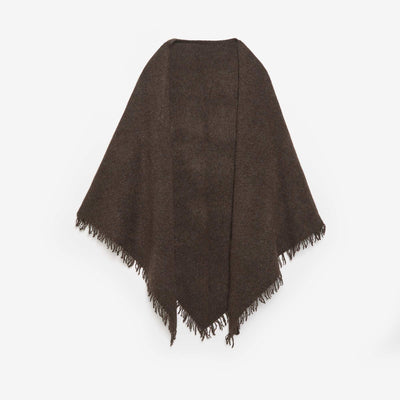 Solid Open Poncho BROWN