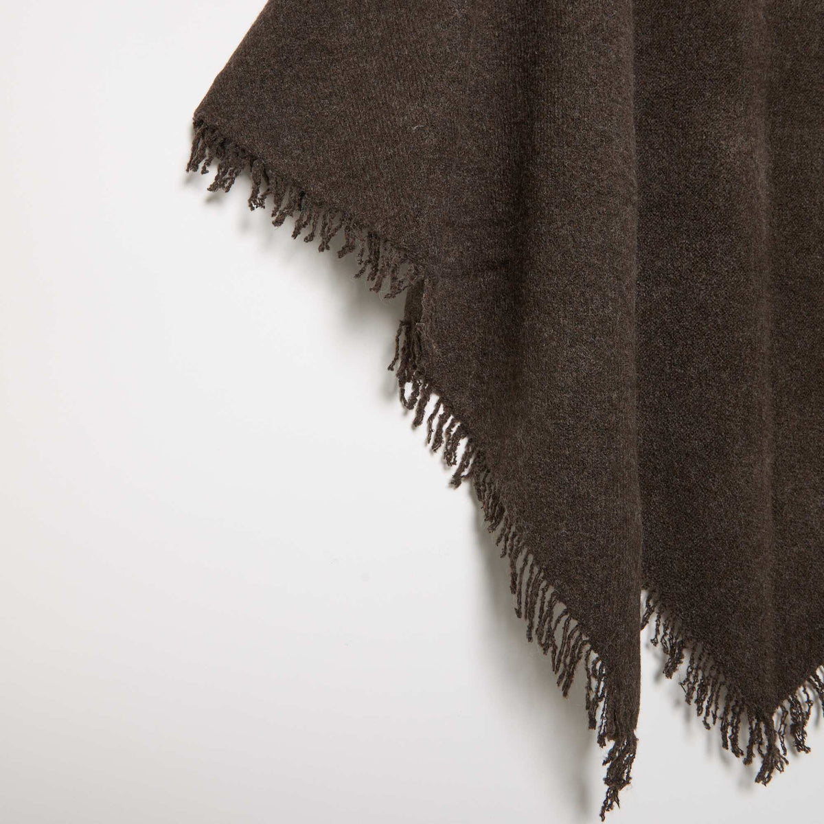 Solid Open Poncho BROWN